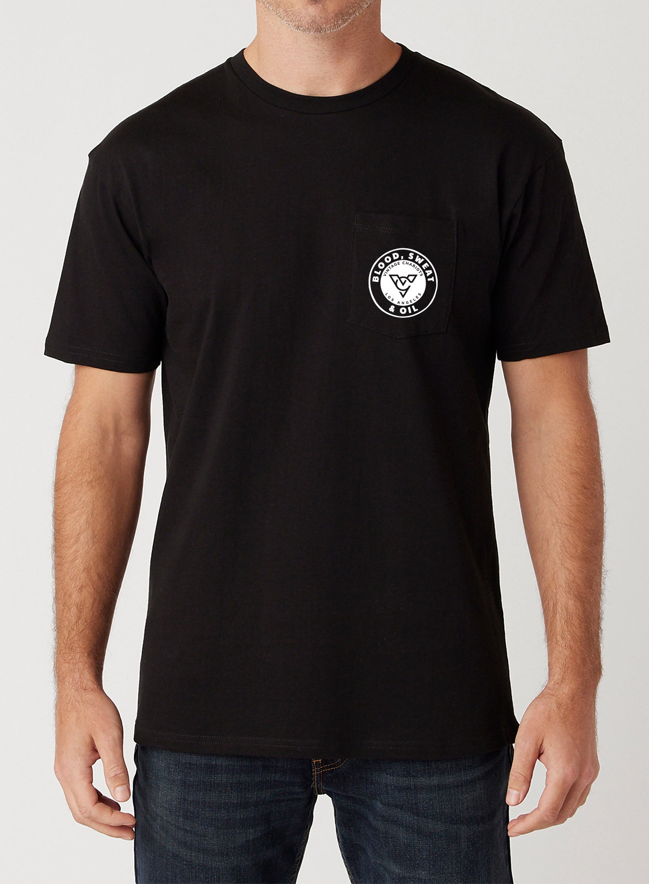 BLOOD, SWEAT & OIL POCKET TEE (Black)