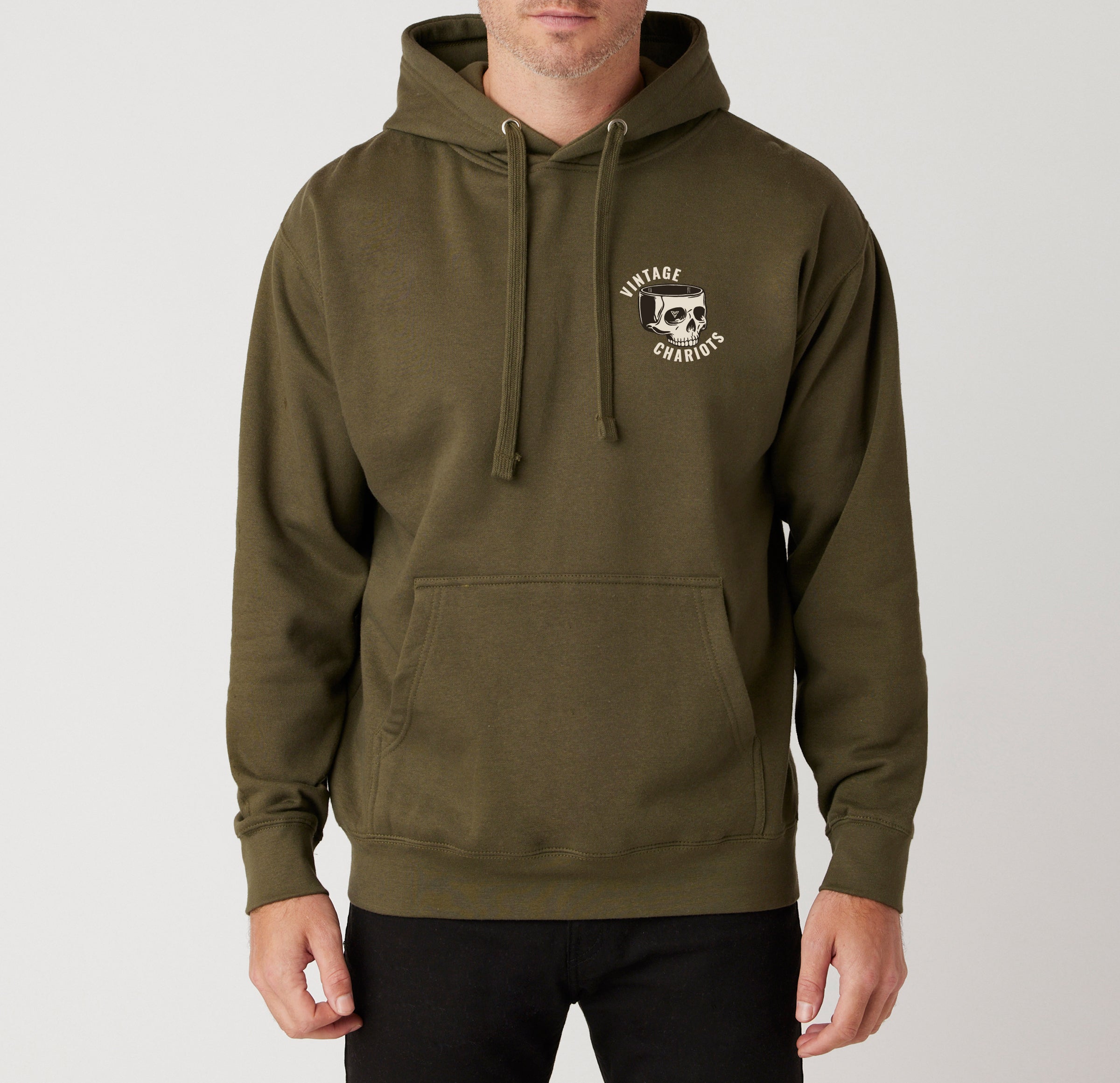 BLOWN HEAD GASKET UNISEX PREMIUM PULLOVER HOODIE (Military Green)