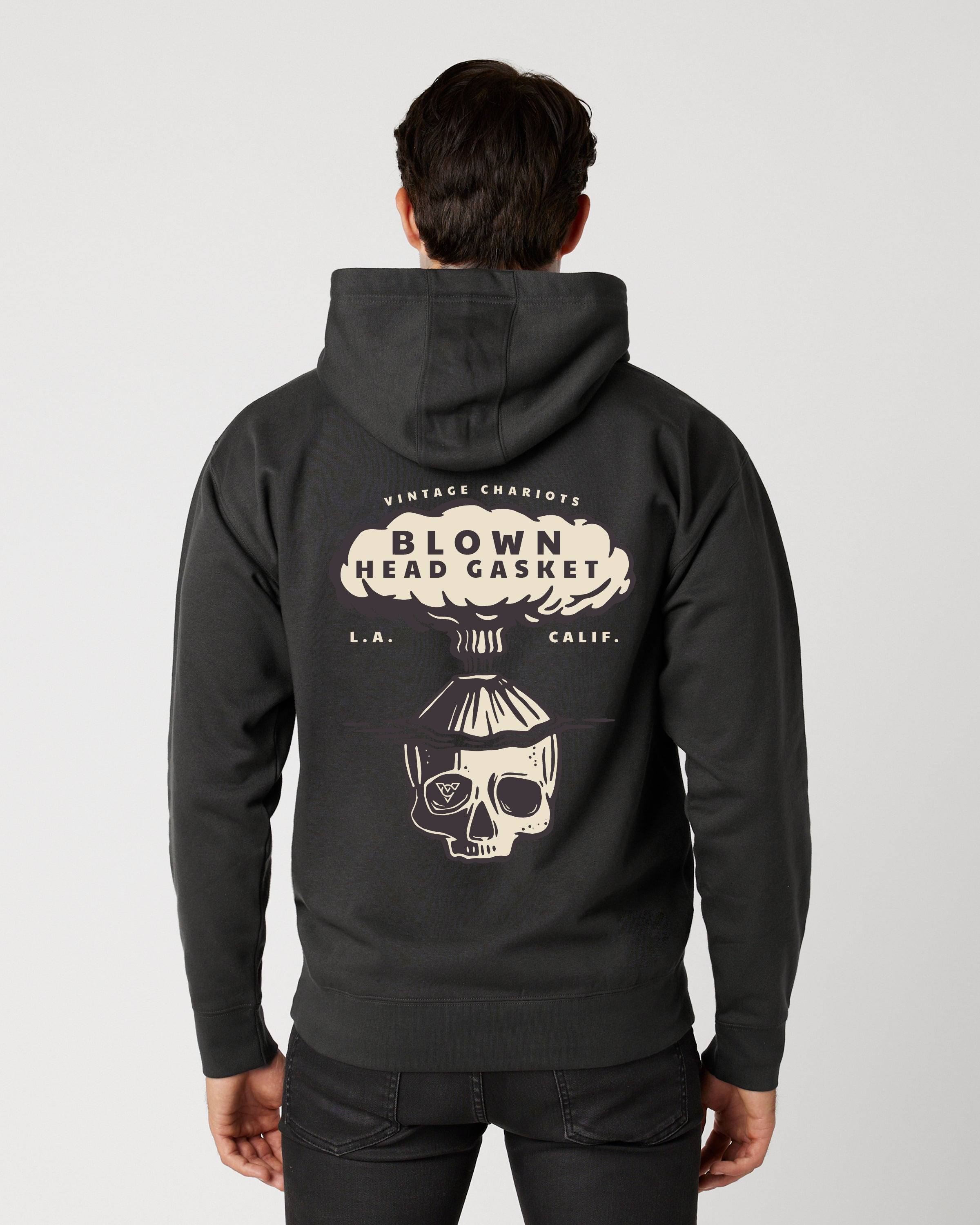 BLOWN HEAD GASKET UNISEX PREMIUM PULLOVER HOODIE (Vintage Black)