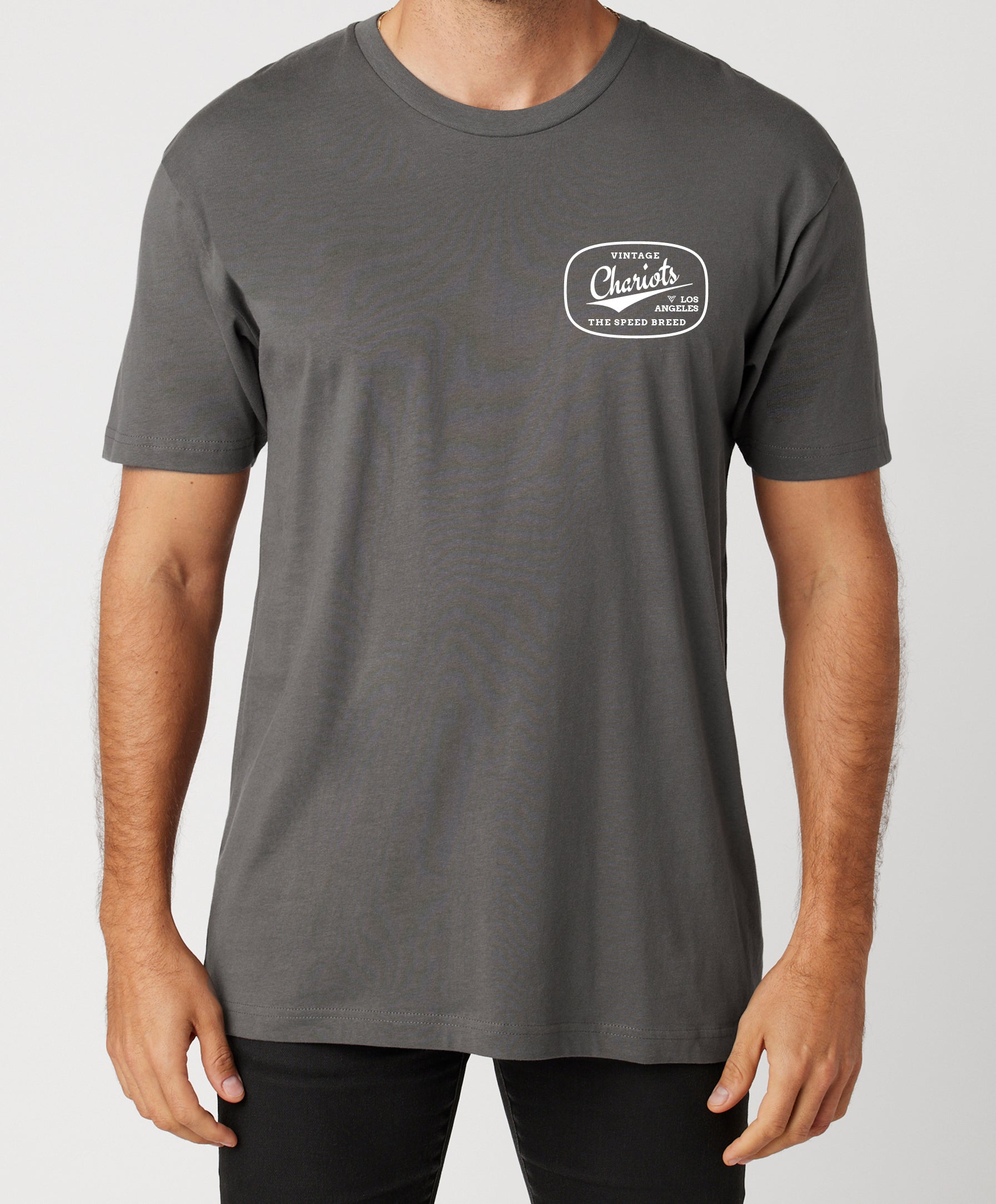 CHARIOTS OVAL LOGO TEE (Cool Grey)