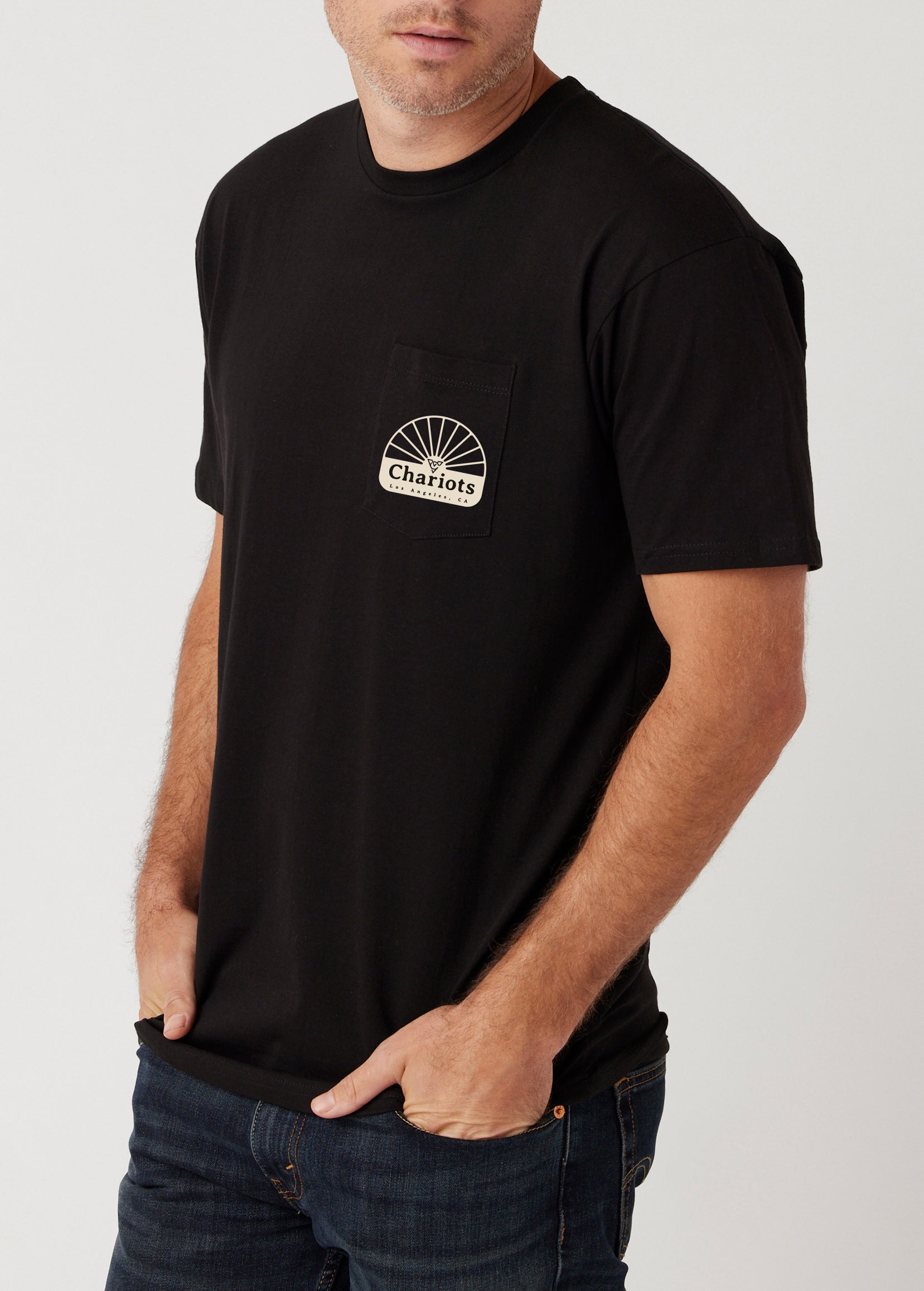 CHARIOT WHEEL POCKET TEE (Black)