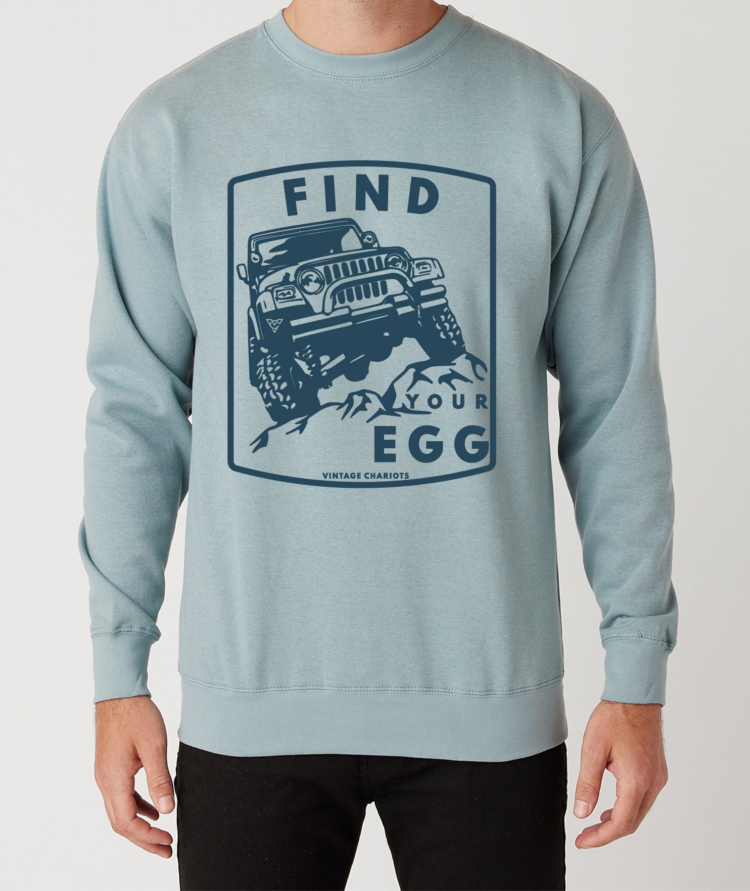 FIND YOUR EGG UNISEX PREMIUM CREW NECK SWEATSHIRT (Agave)