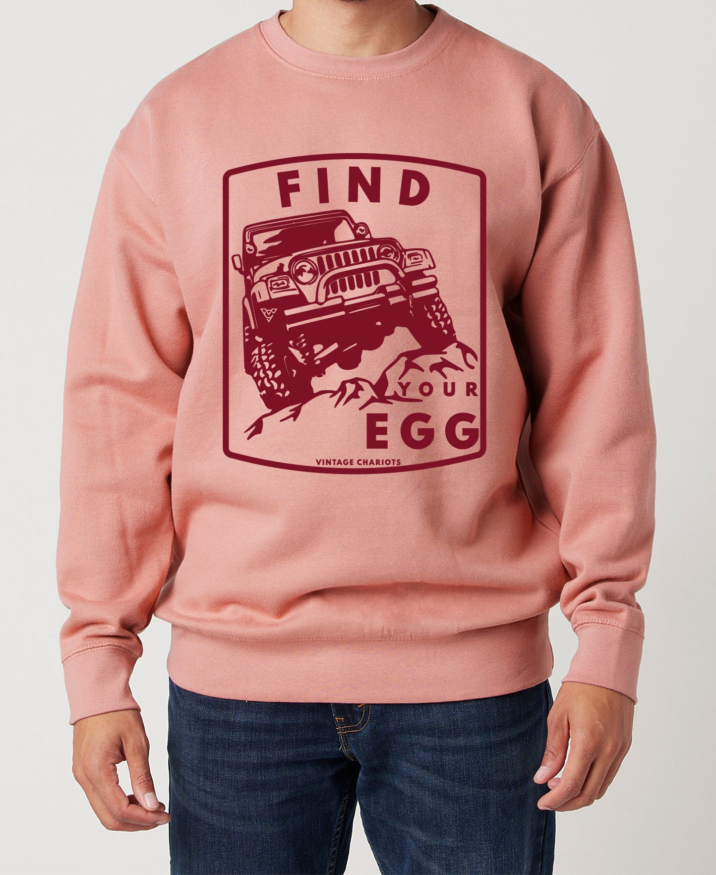 FIND YOUR EGG UNISEX PREMIUM CREW NECK SWEATSHIRT (Dusty Rose)