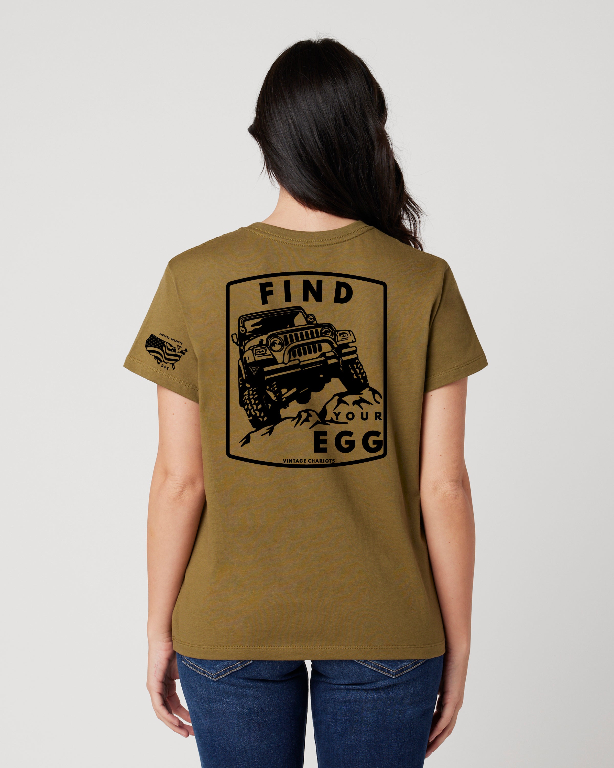 FIND YOUR EGG WOMENS BOYFRIEND TEE (Olive Branch)