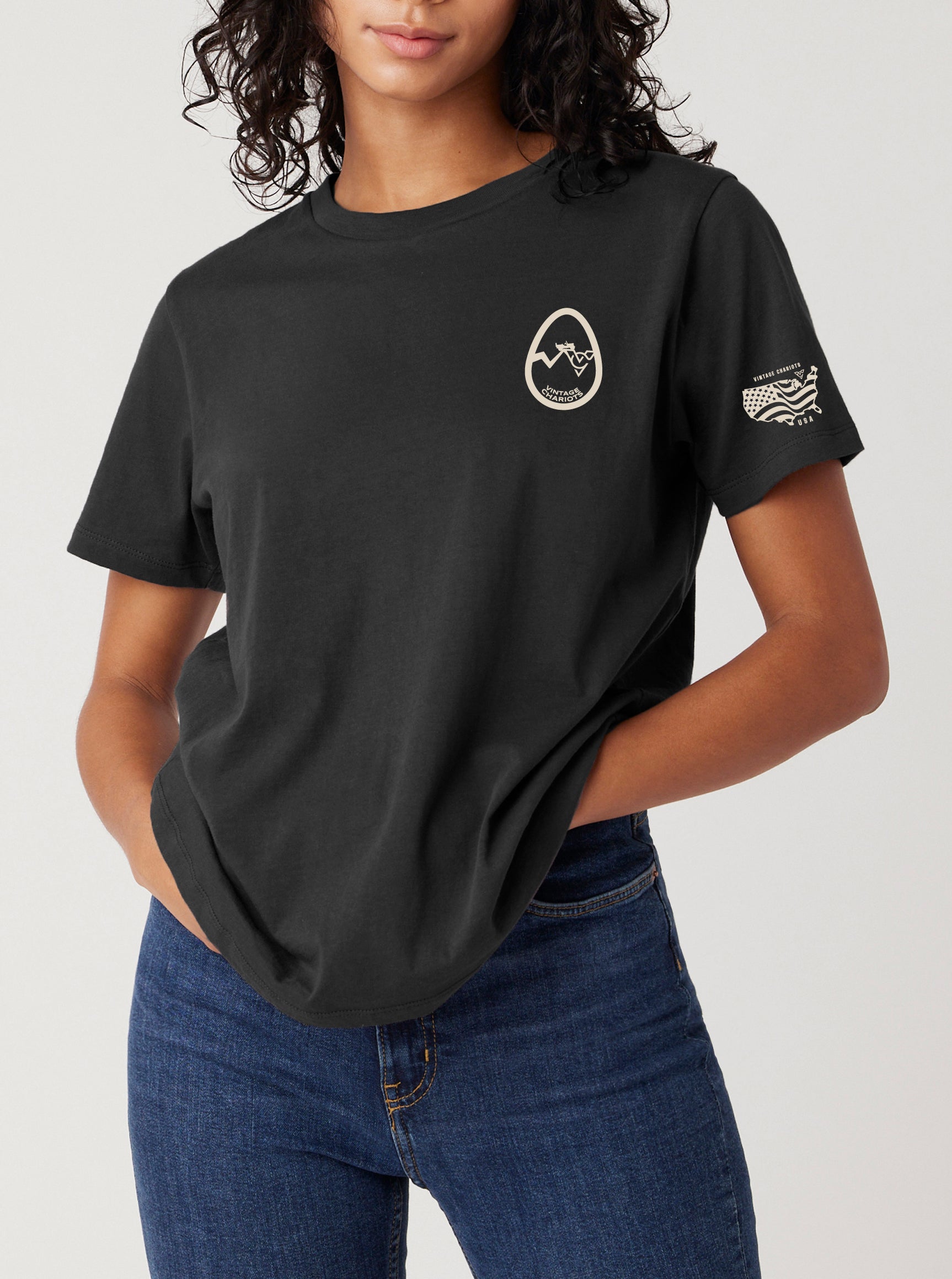 FIND YOUR EGG WOMENS BOYFRIEND TEE (Vintage Black)