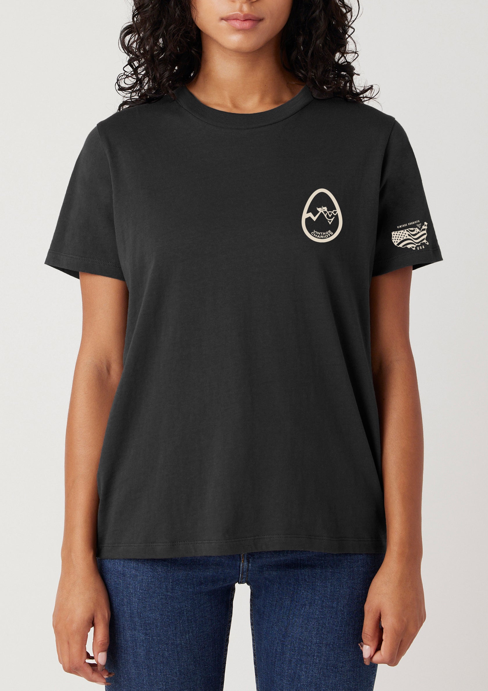 FIND YOUR EGG WOMENS BOYFRIEND TEE (Vintage Black)