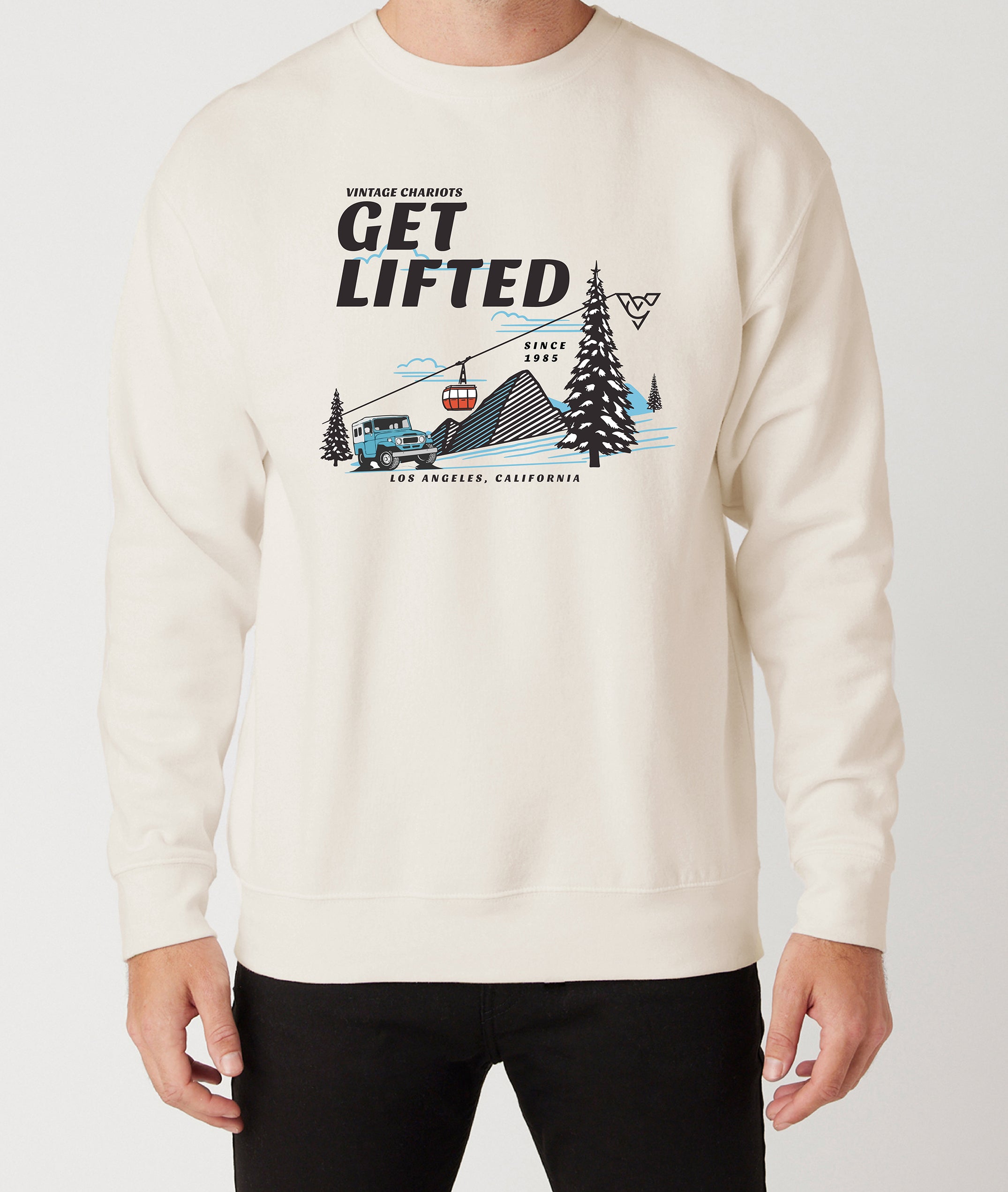 GET LIFTED UNISEX PREMIUM CREW NECK SWEATSHIRT (Bone)