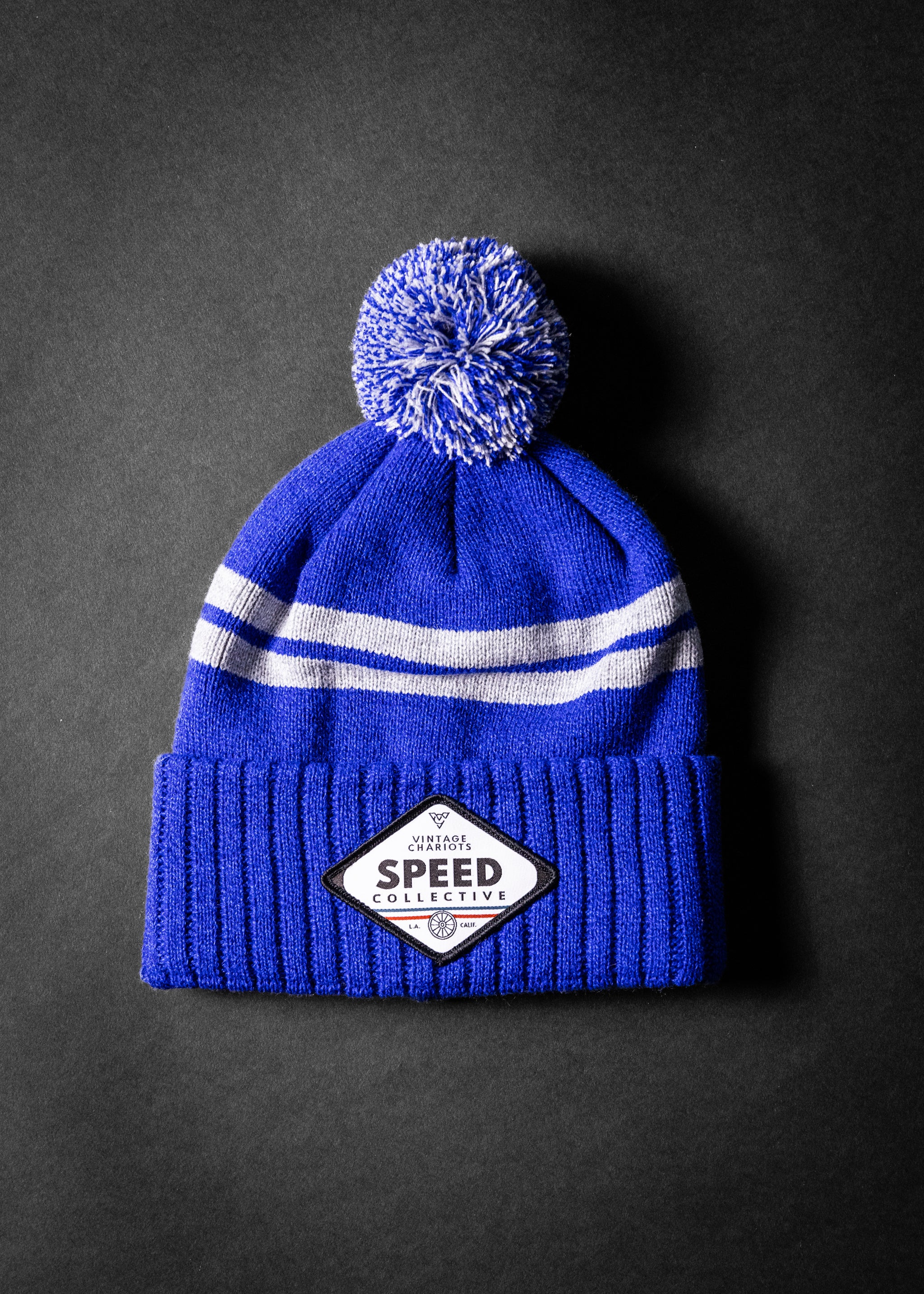 SPEED COLLECTIVE SHORT POM BEANIE (Heather Royal)