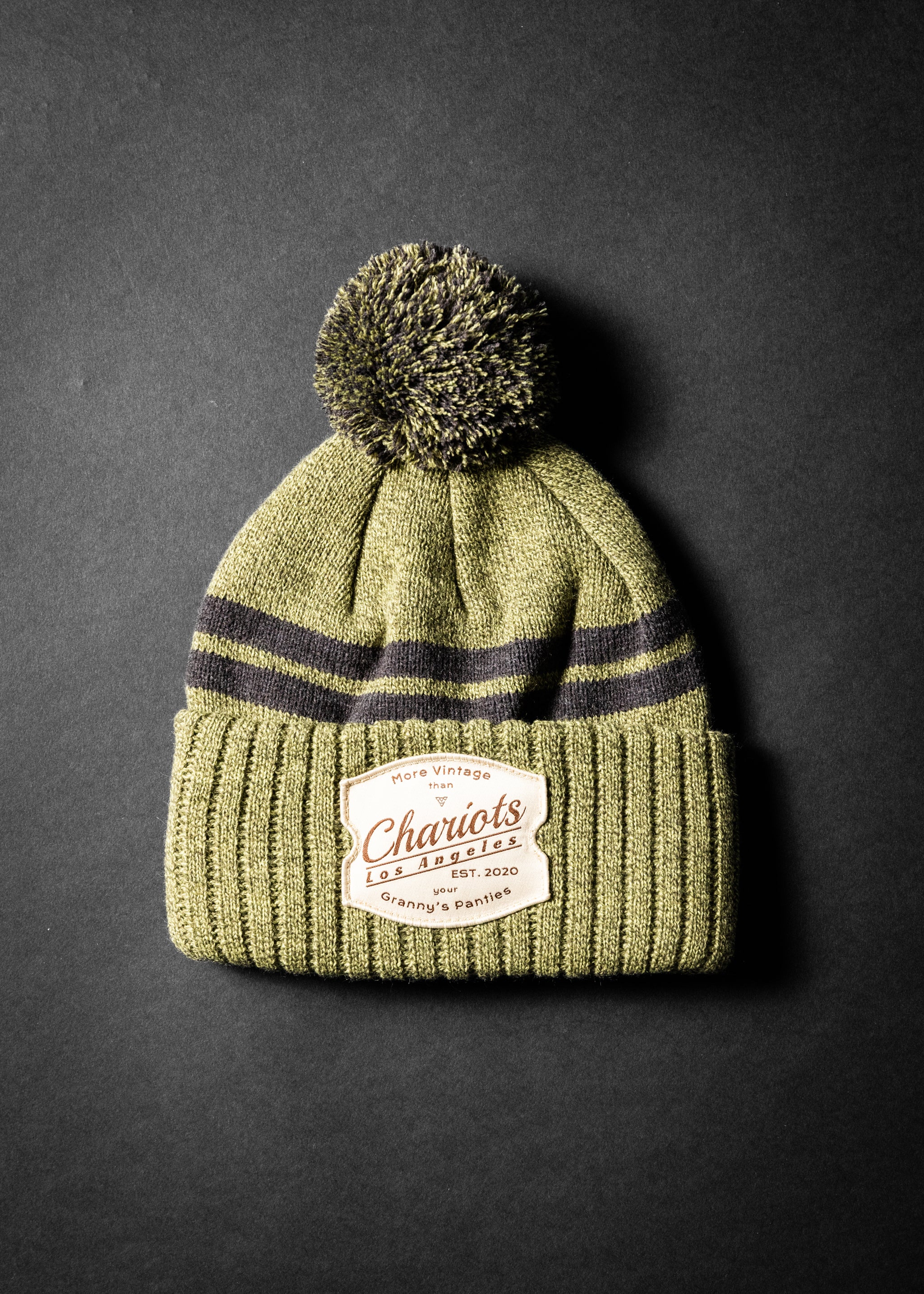 Granny's Panties SHORT POM BEANIE (Military Green)