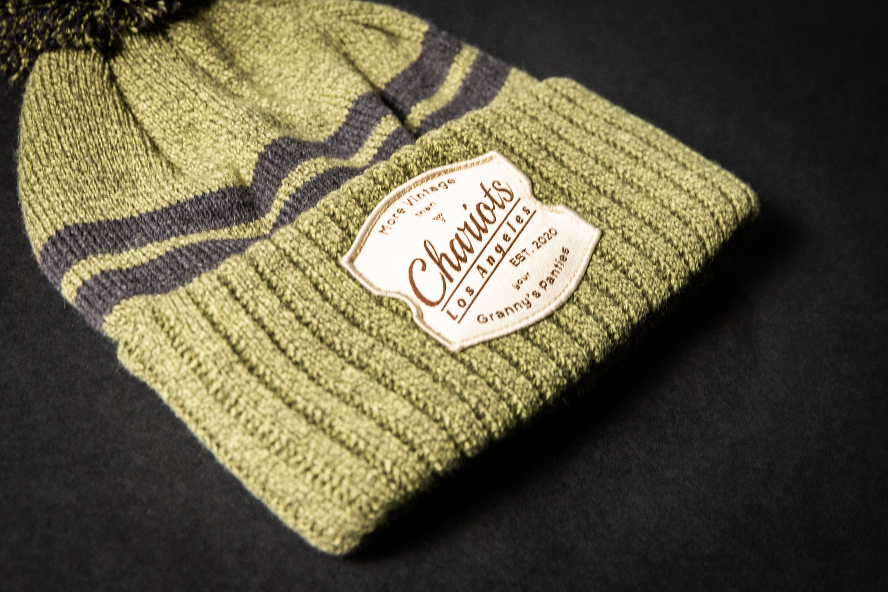 Granny's Panties SHORT POM BEANIE (Military Green)