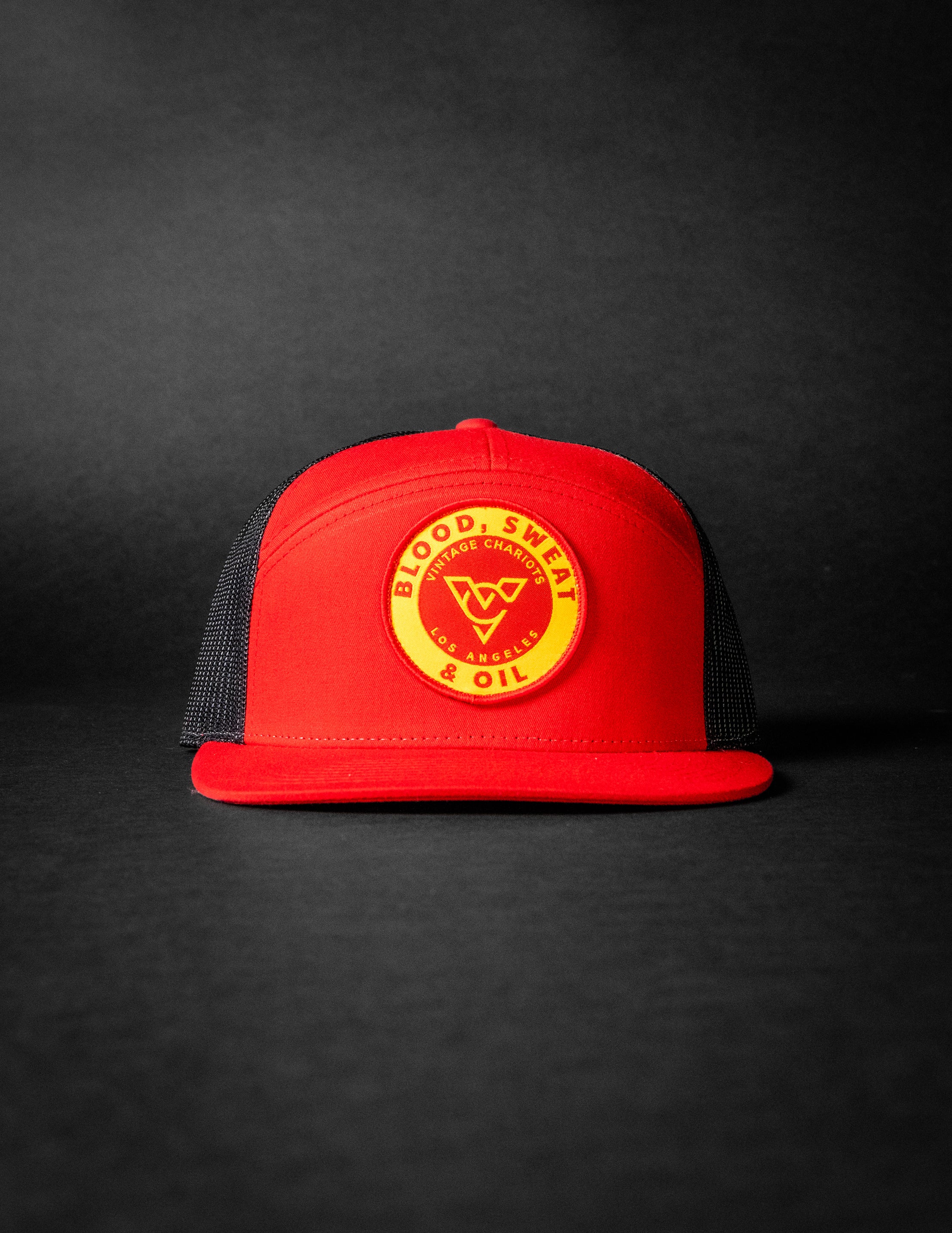 BLOOD SWEAT & OIL (Red/Black 7-Panel)