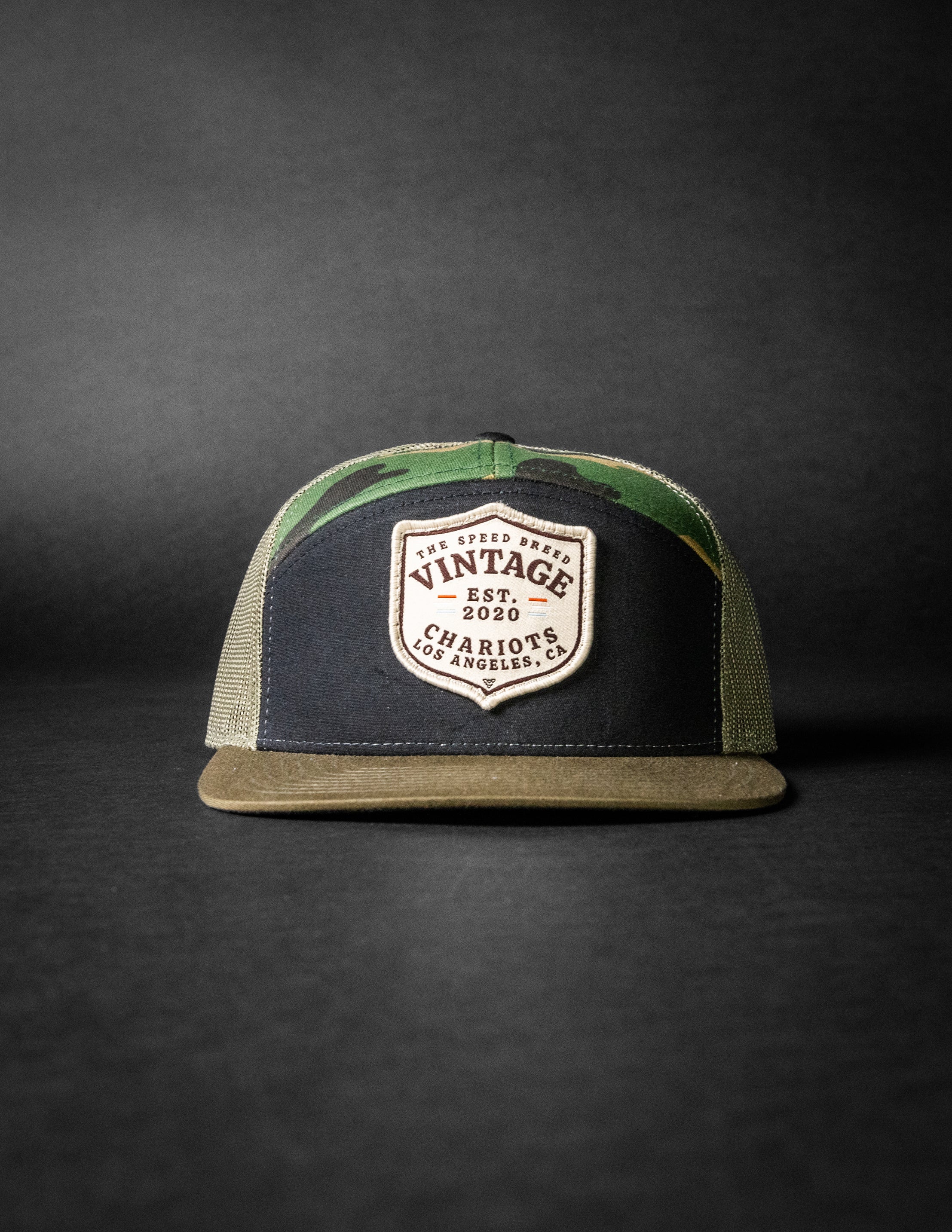 VINTAGE CREST (Black/Green Camo/Loden Green 7-Panel)
