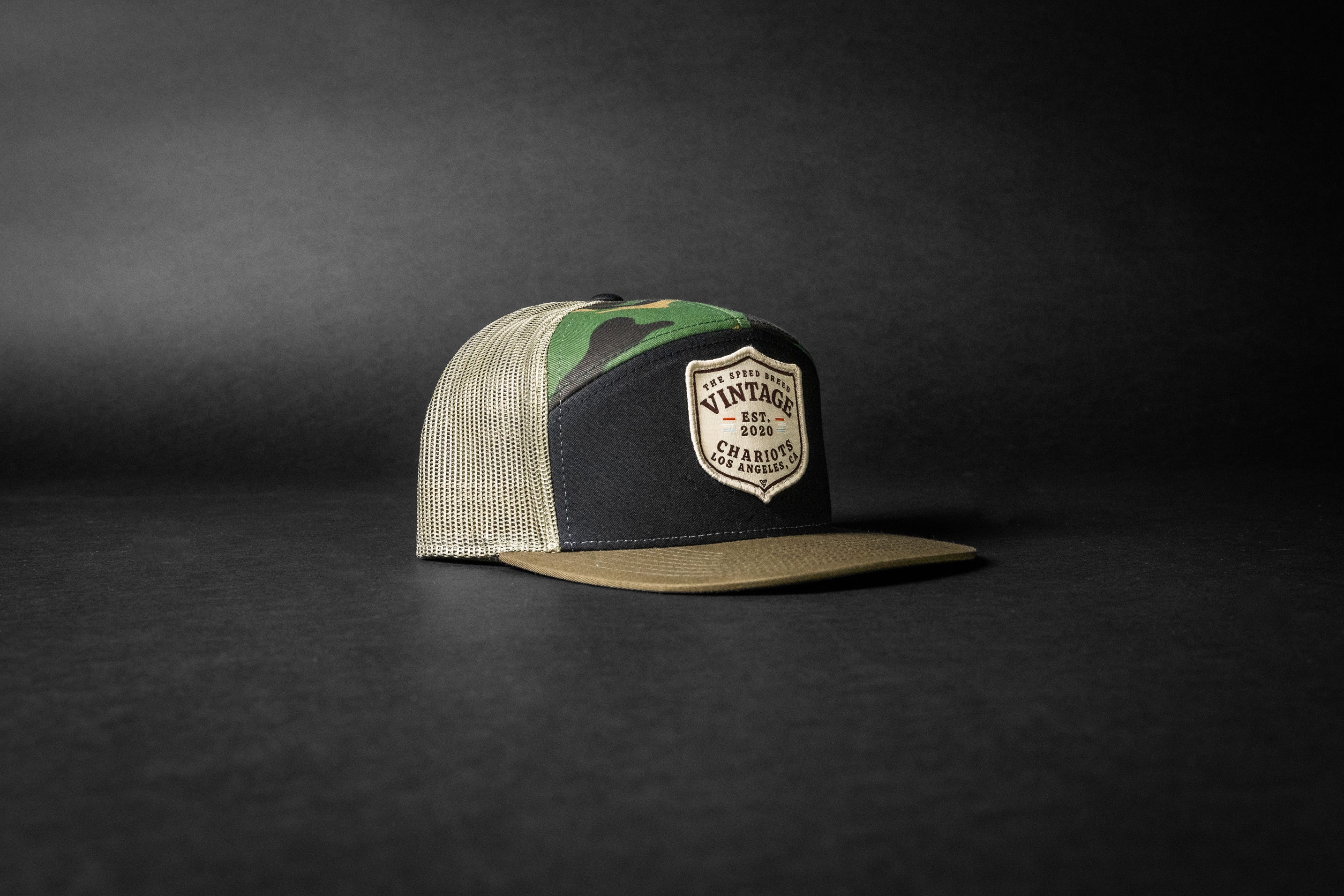 VINTAGE CREST (Black/Green Camo/Loden Green 7-Panel)