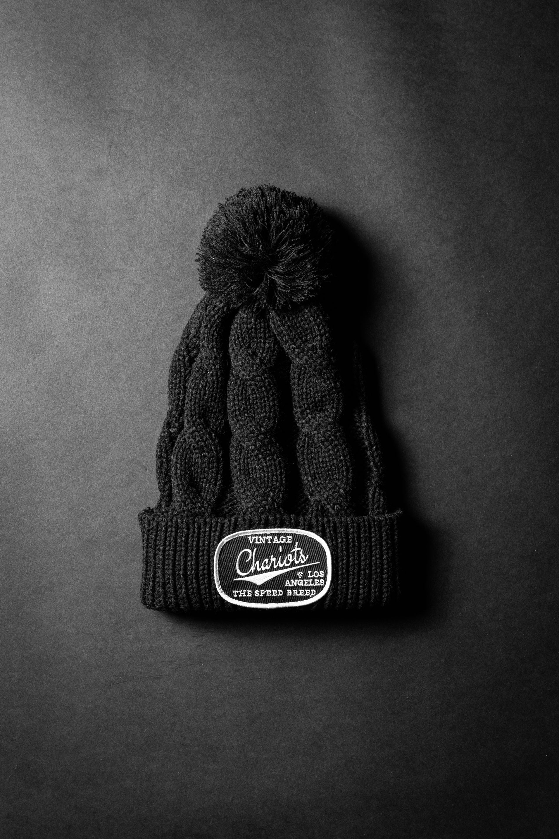 CHARIOTS CHUNK TWIST KNIT BEANIE (Black)