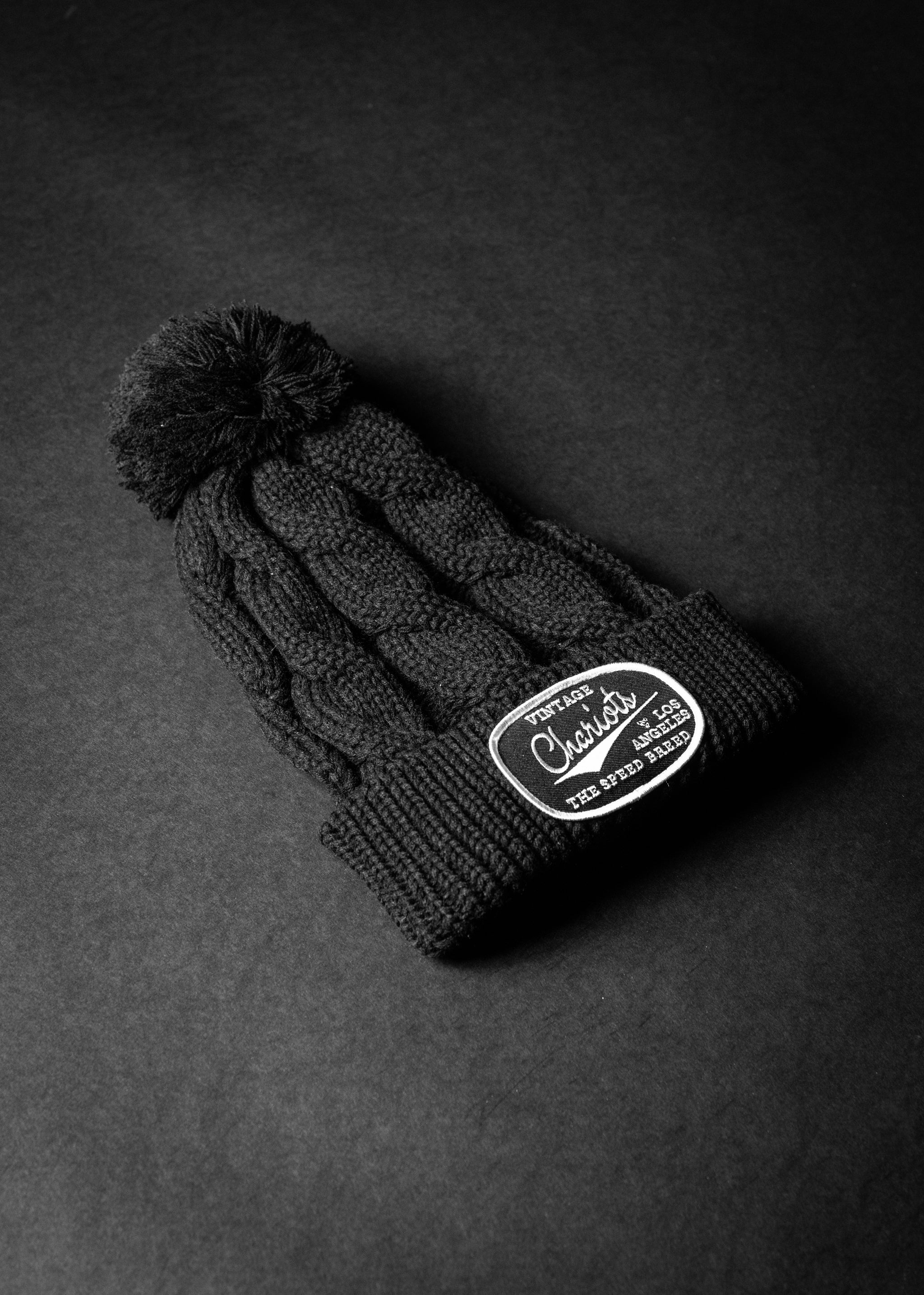 CHARIOTS CHUNK TWIST KNIT BEANIE (Black)