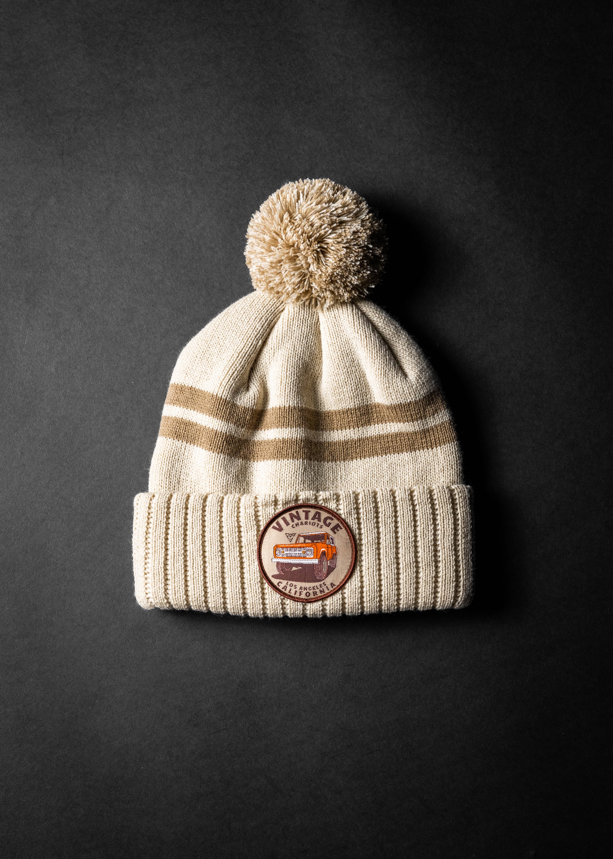 Bronco SHORT POM BEANIE (Tan)