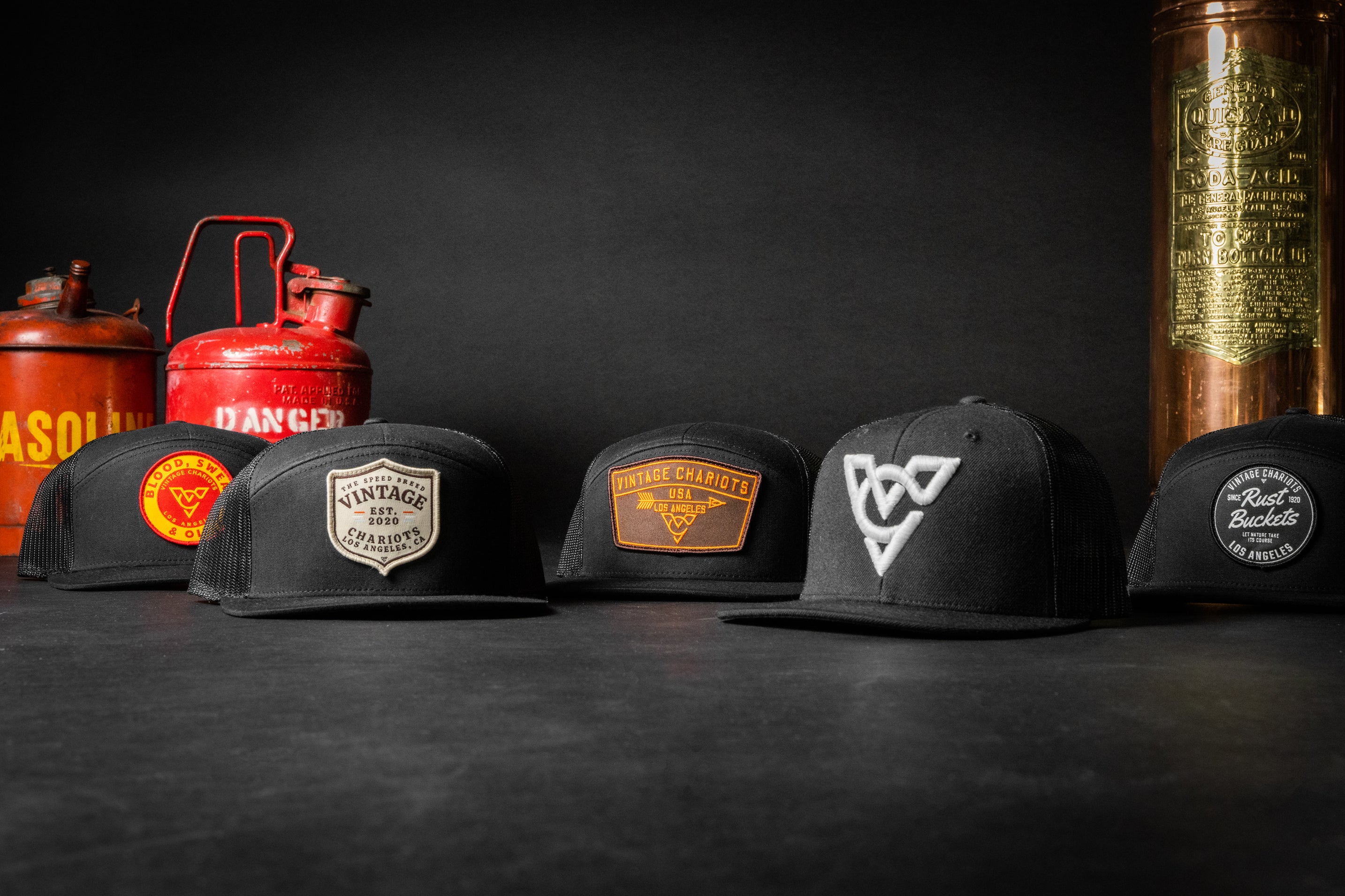 BLOOD SWEAT & OIL (Black/Black 7-Panel)