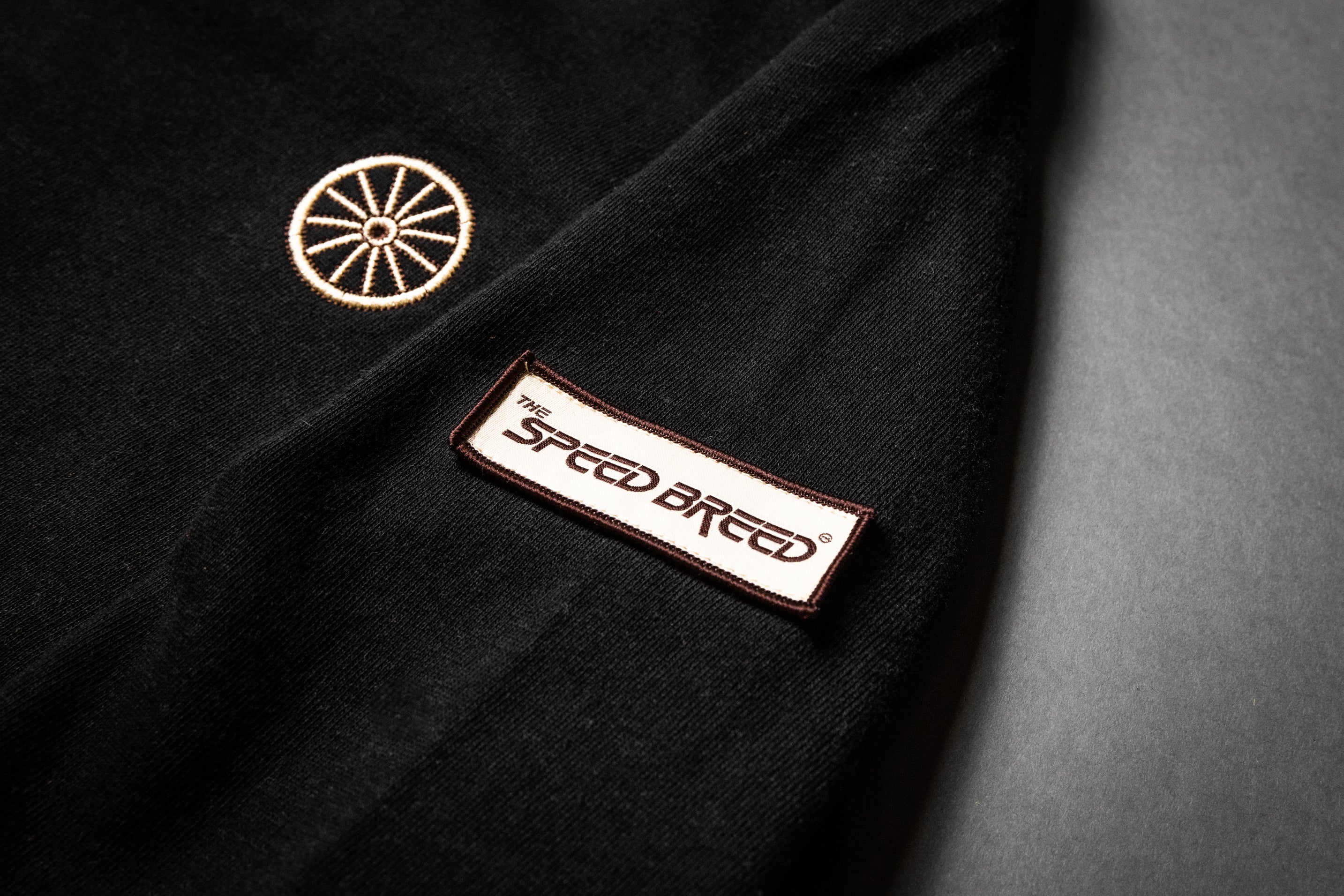 CHARIOTS EMBROIDERED UNISEX FRENCH TERRY CREW NECK SWEATER (Black)