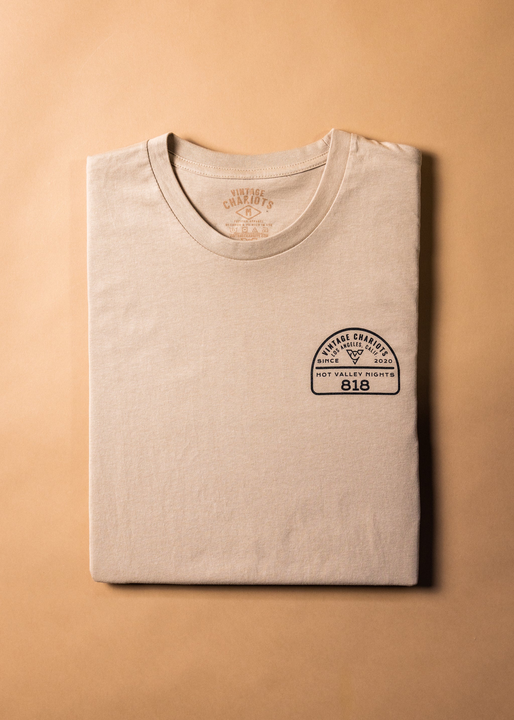 HOT VALLEY NIGHTS TOPANGA 818 TEE (Sand)