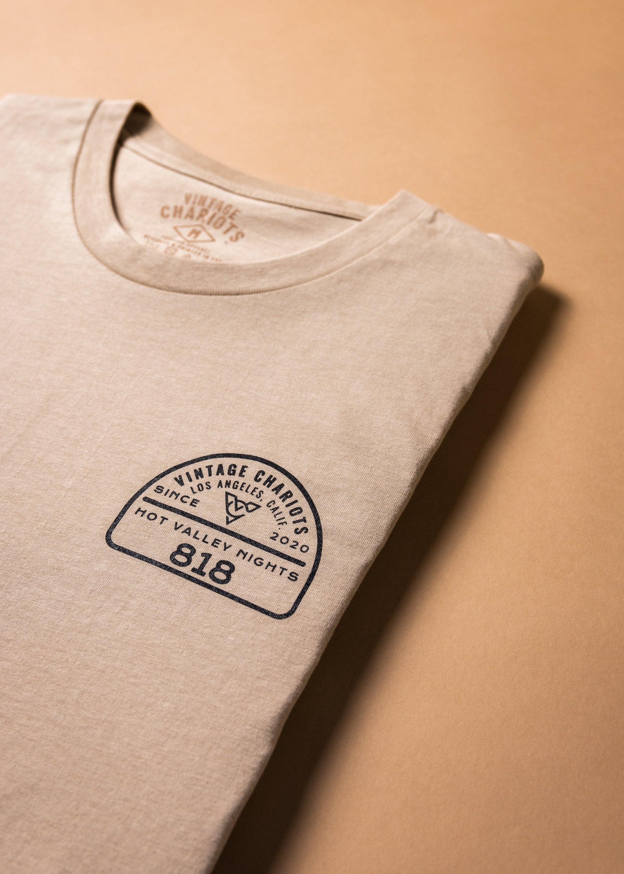 HOT VALLEY NIGHTS TOPANGA 818 TEE (Sand)