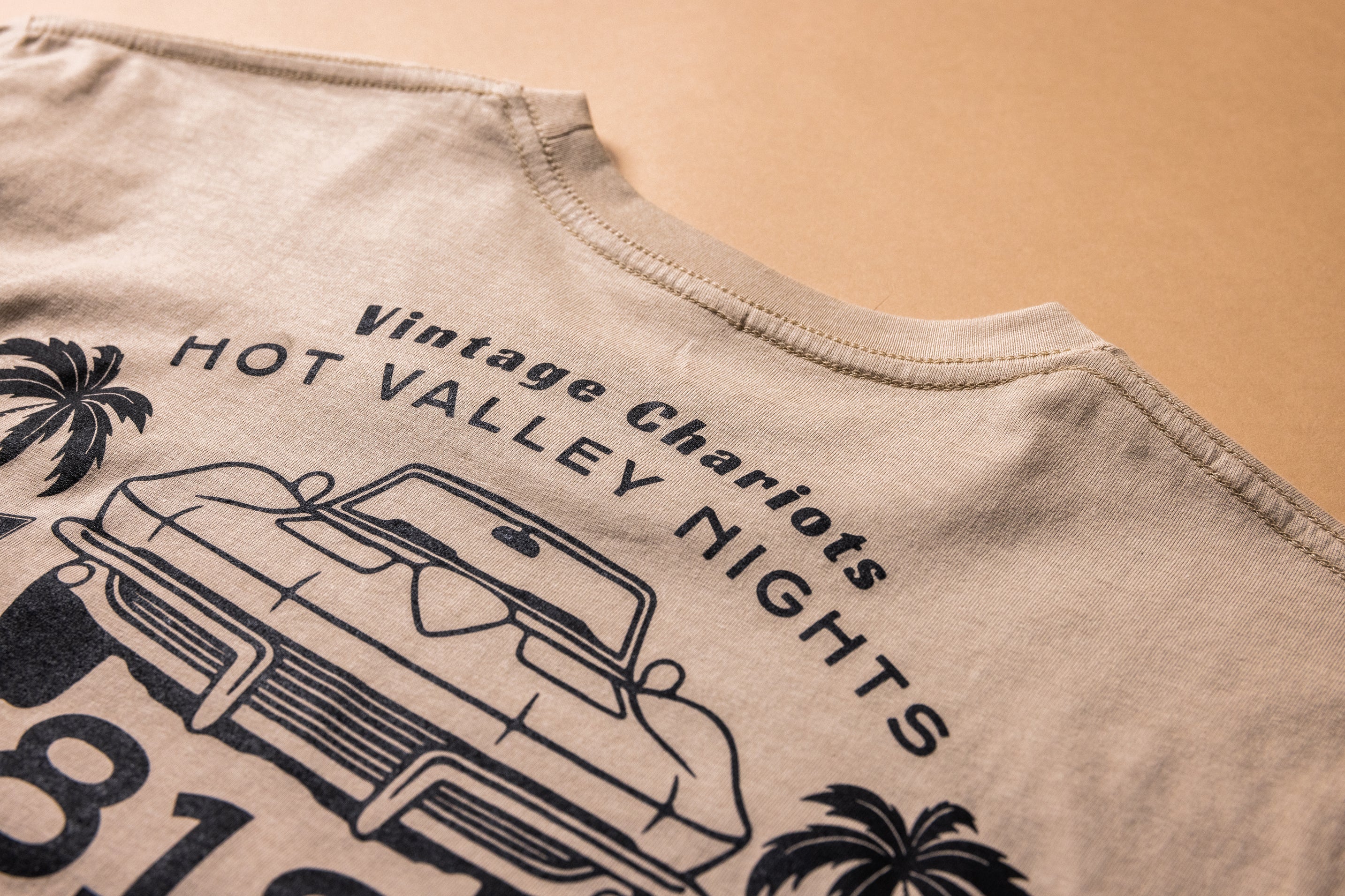 HOT VALLEY NIGHTS TOPANGA 818 TEE (Sand)