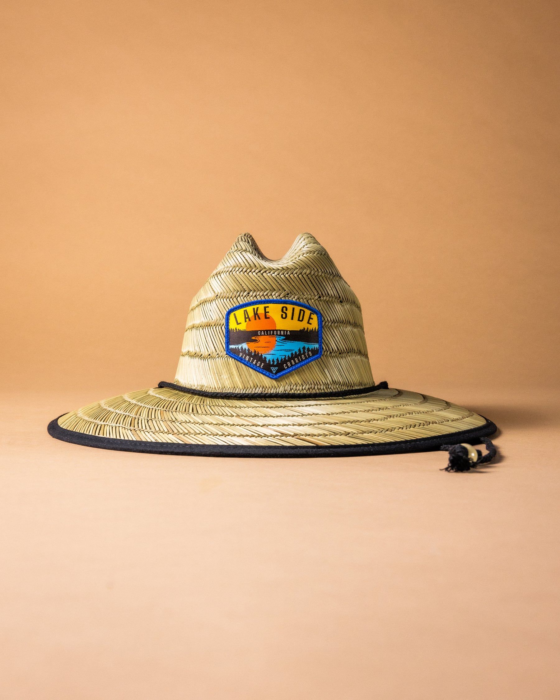 LAKESIDE STRAW HAT (Natural w/ American Flag under bill)