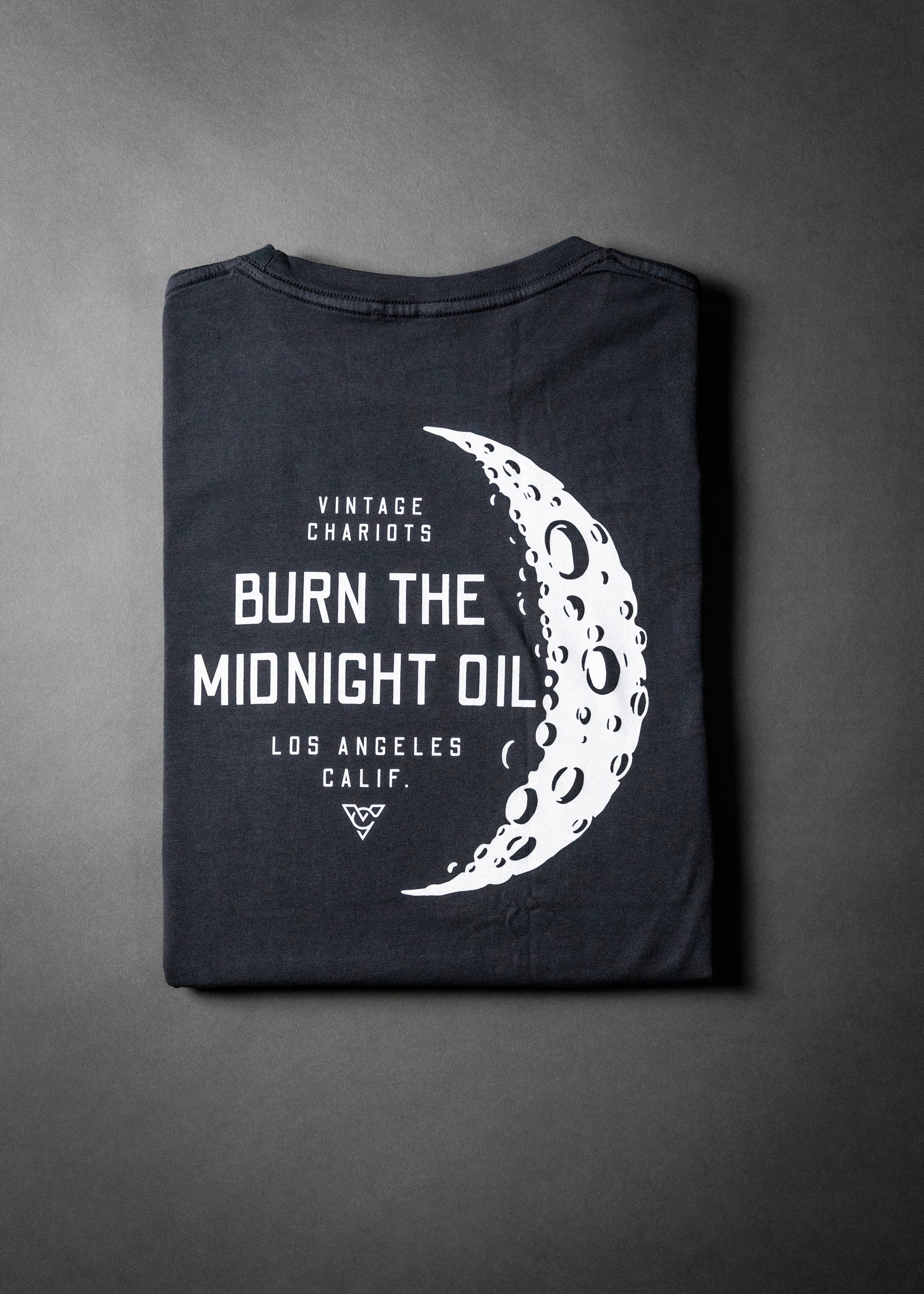 BURN THE MIDNIGHT OIL TEE (Pirate Black)