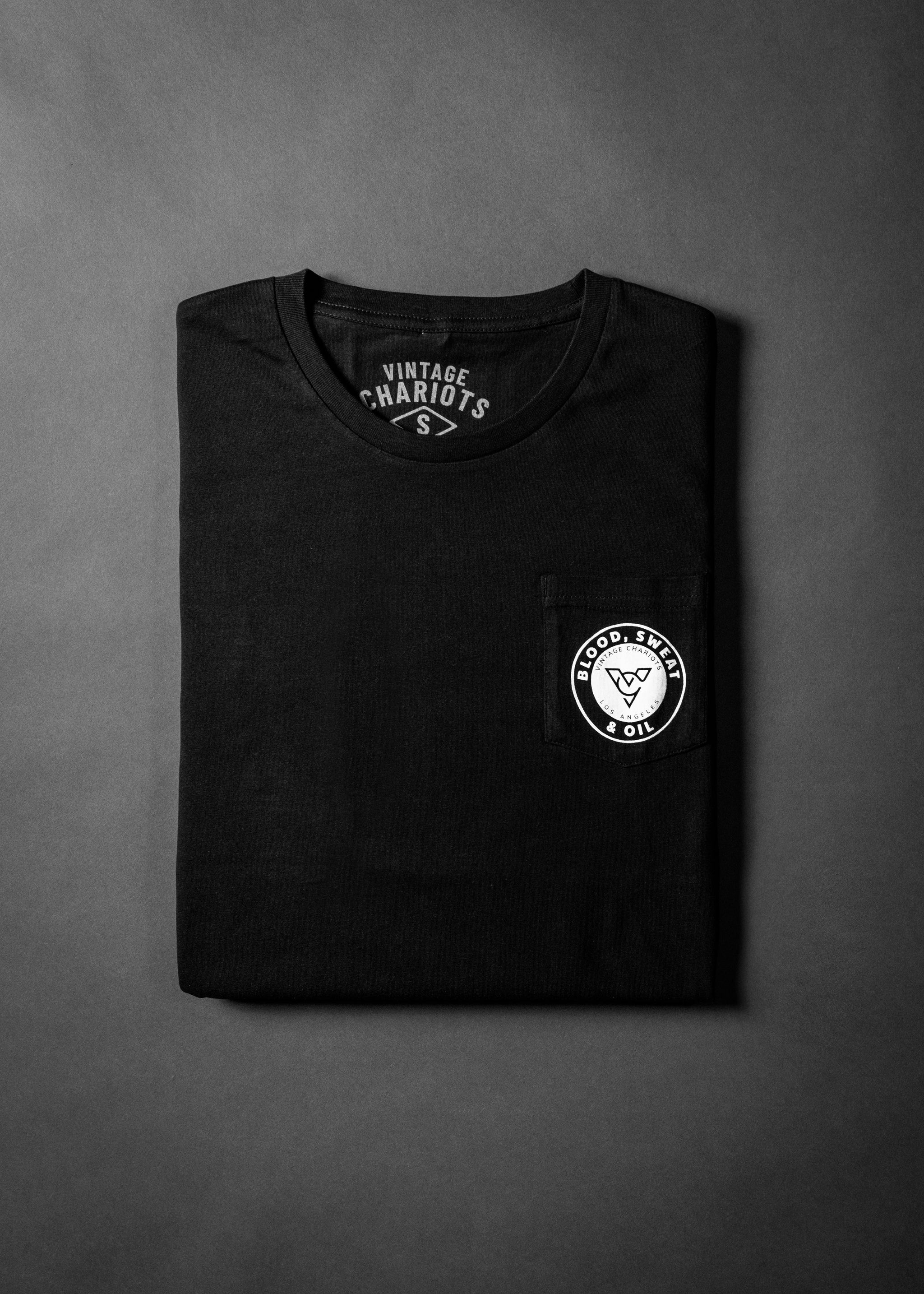BLOOD, SWEAT & OIL POCKET TEE (Black)