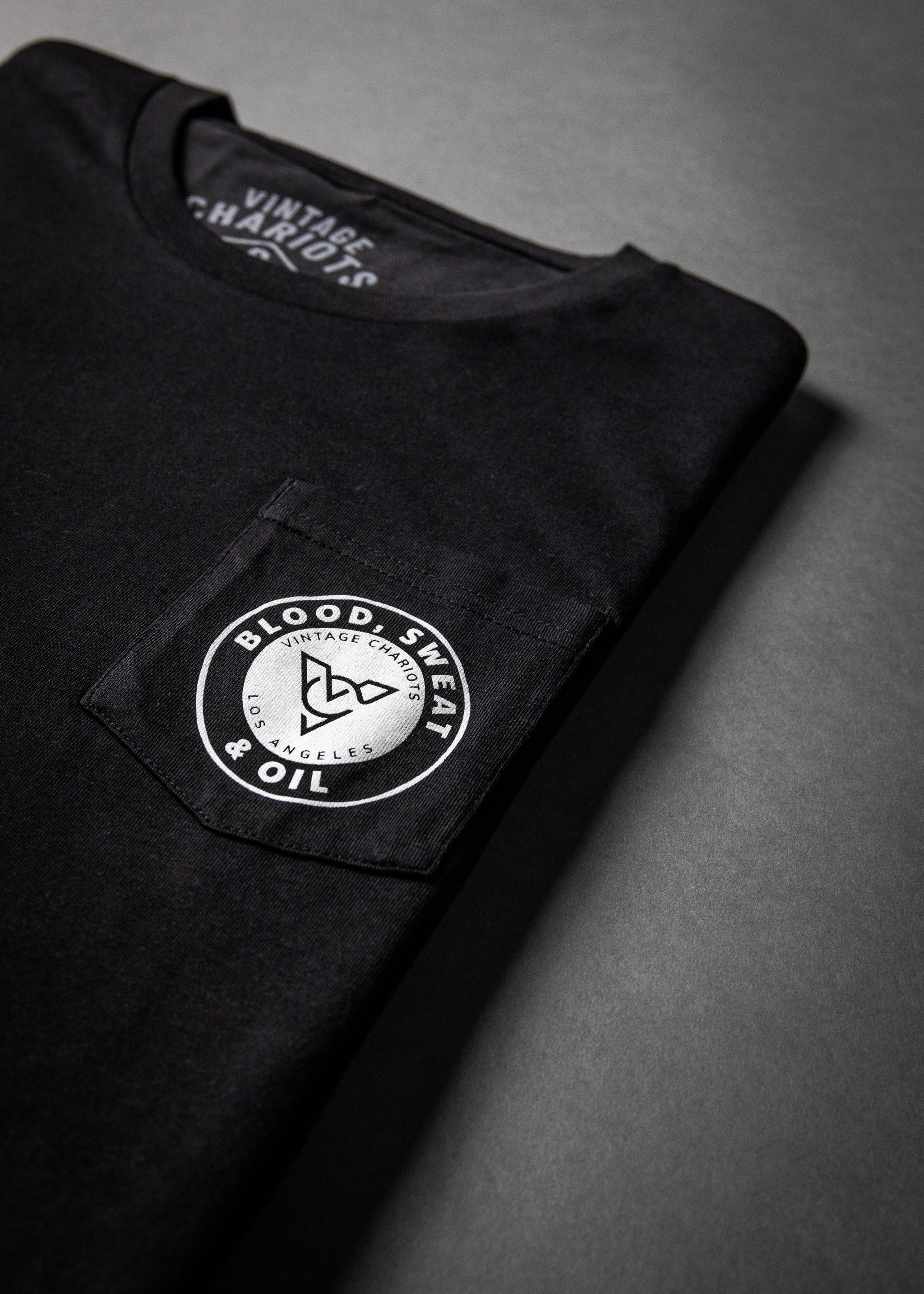 BLOOD, SWEAT & OIL POCKET TEE (Black)