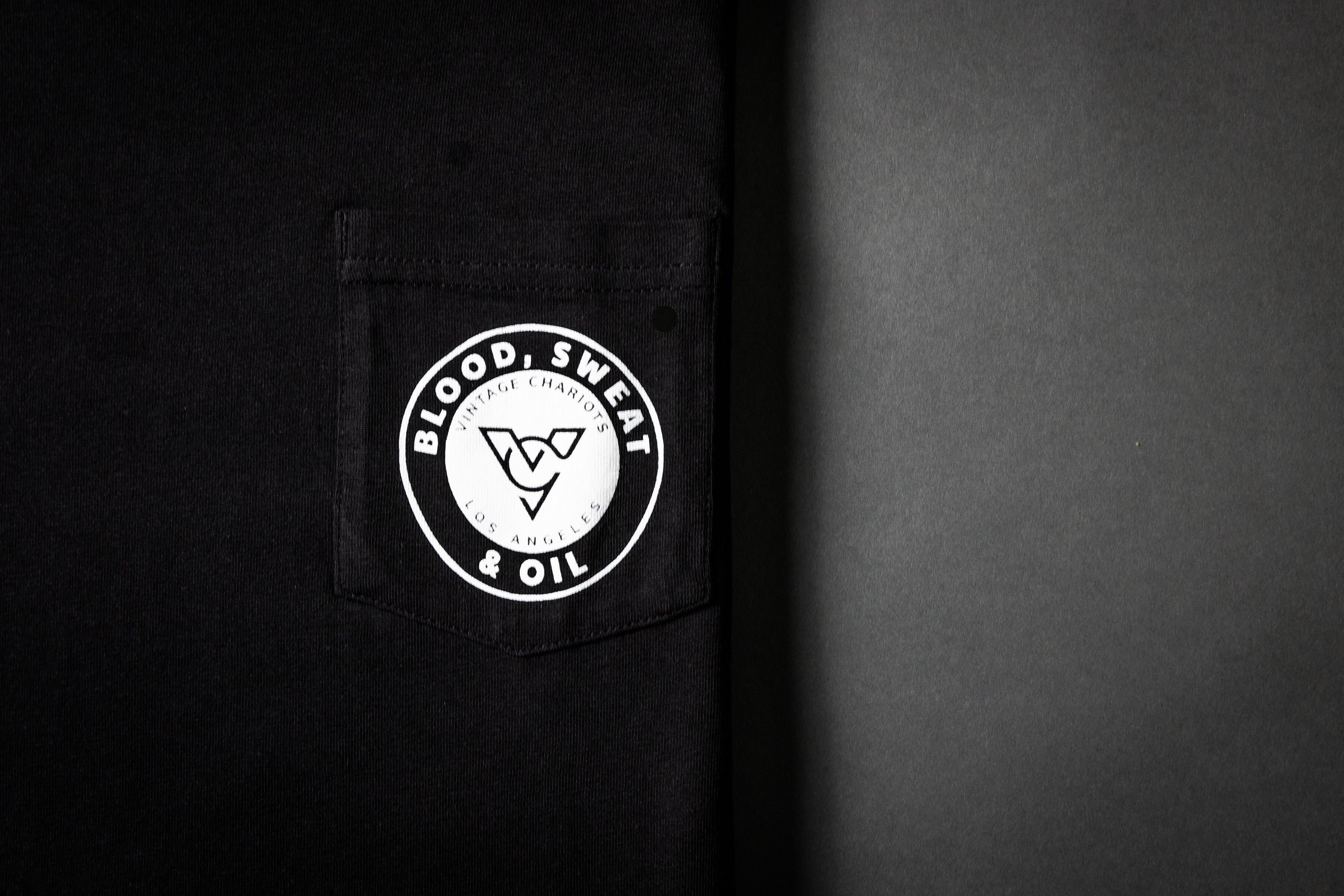BLOOD, SWEAT & OIL POCKET TEE (Black)