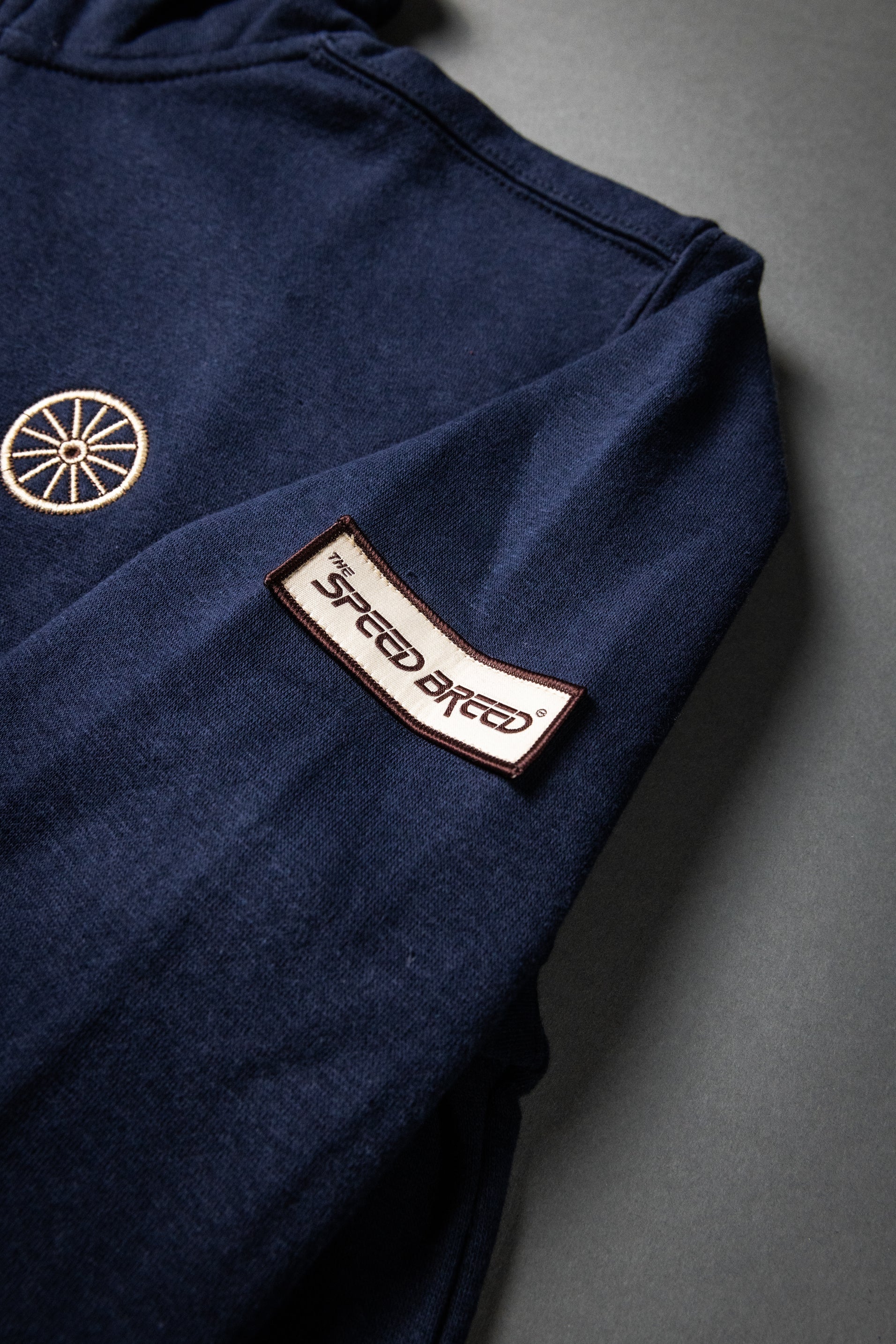 CHARIOTS EMBROIDERED QUARTER ZIP FLEECE PULLOVER (Navy Blazer)