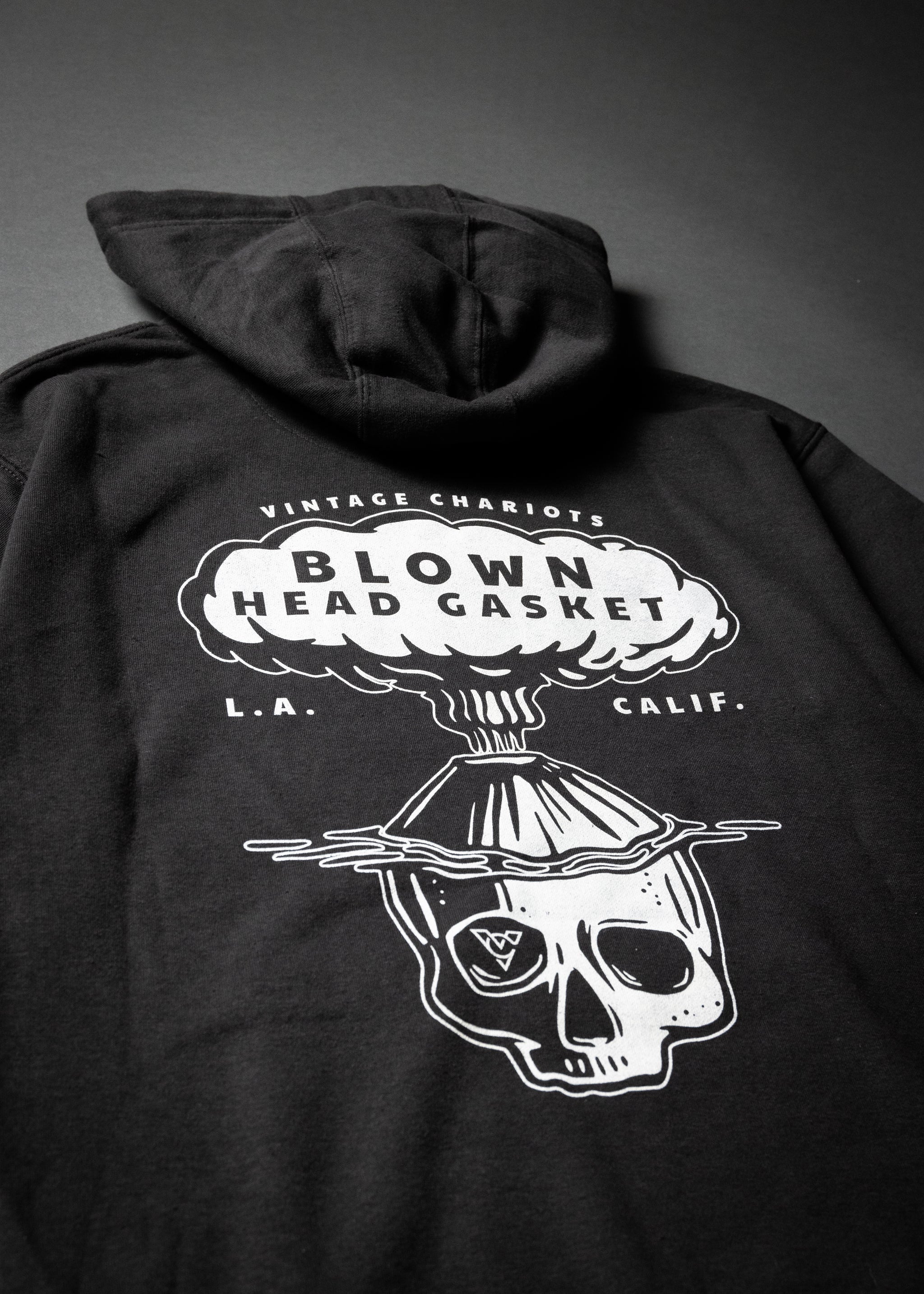 BLOWN HEAD GASKET UNISEX PREMIUM PULLOVER HOODIE (Vintage Black)