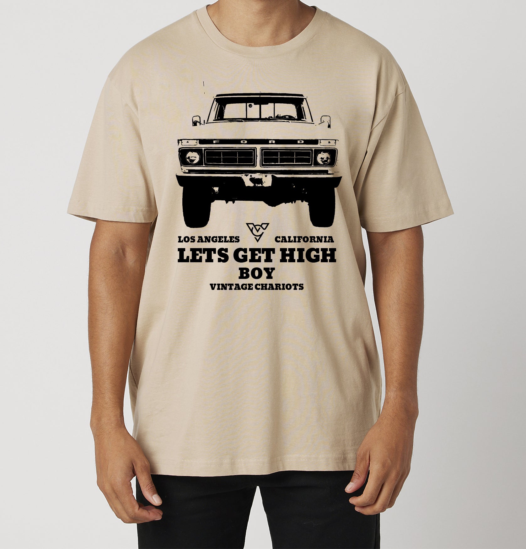 LETS GET HIGH BOY TEE (Sand)