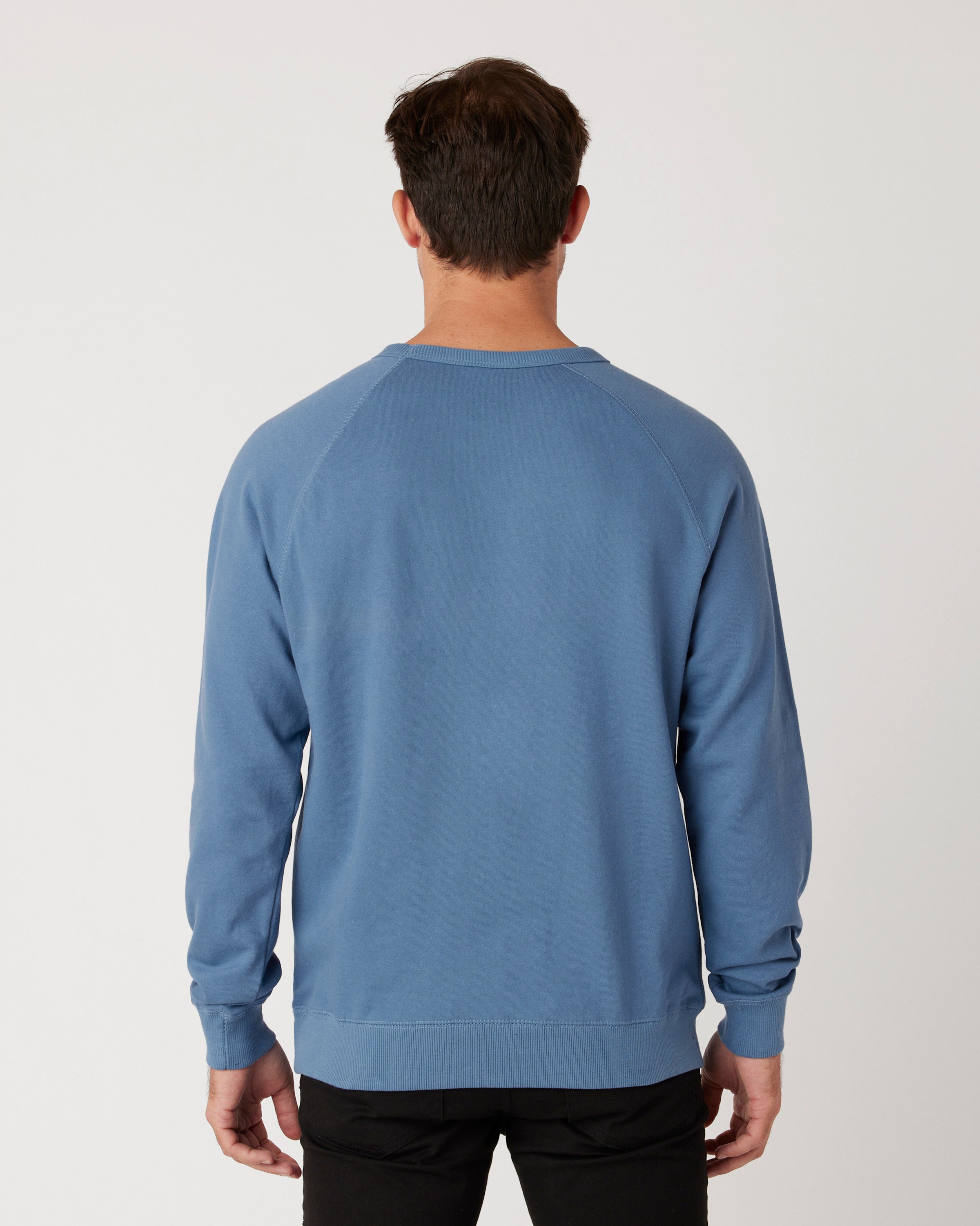 CHARIOTS EMBROIDERED UNISEX FRENCH TERRY CREW NECK SWEATER (Slate Blue)