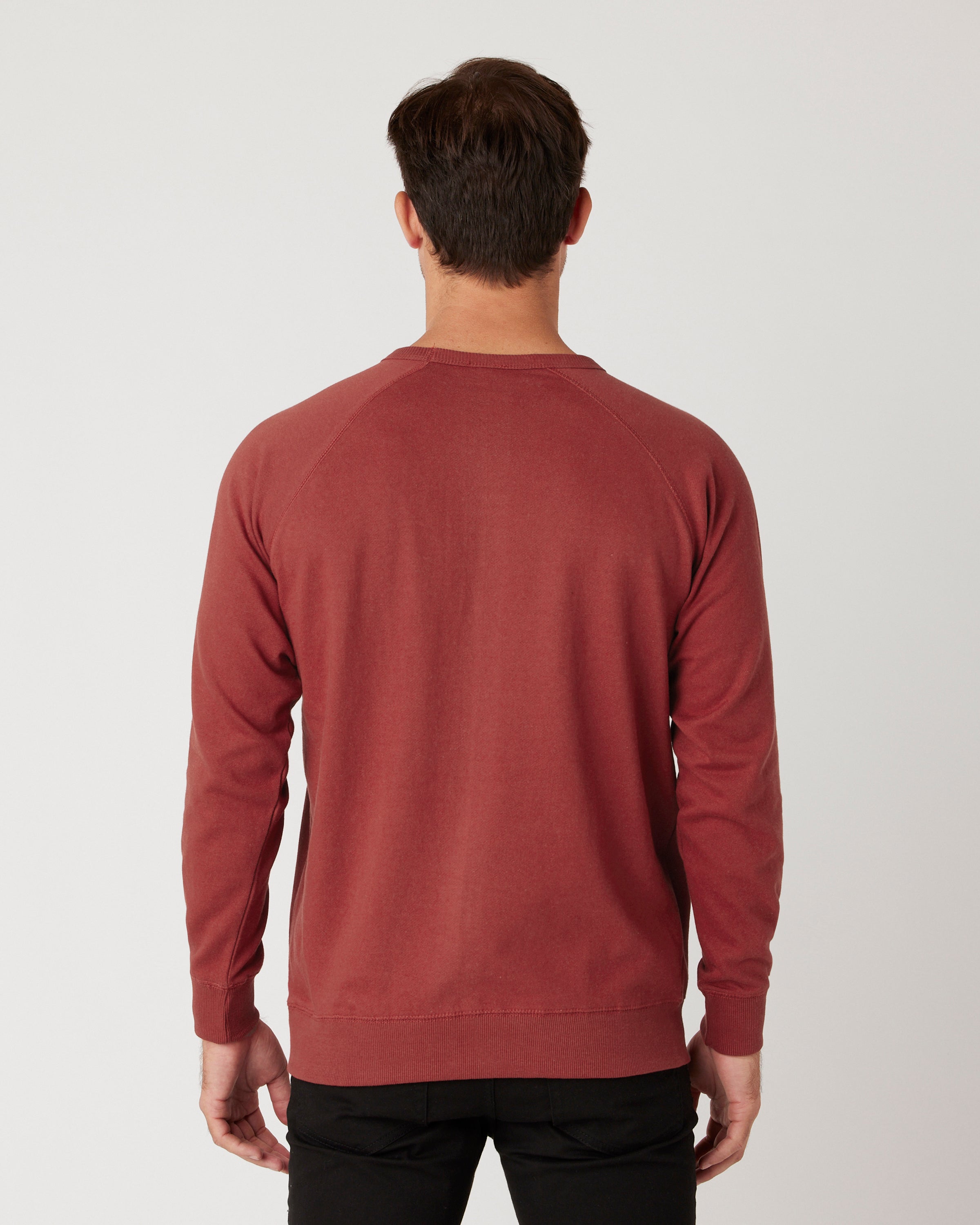 CHARIOTS EMBROIDERED UNISEX FRENCH TERRY CREW NECK SWEATER (Spice Red)