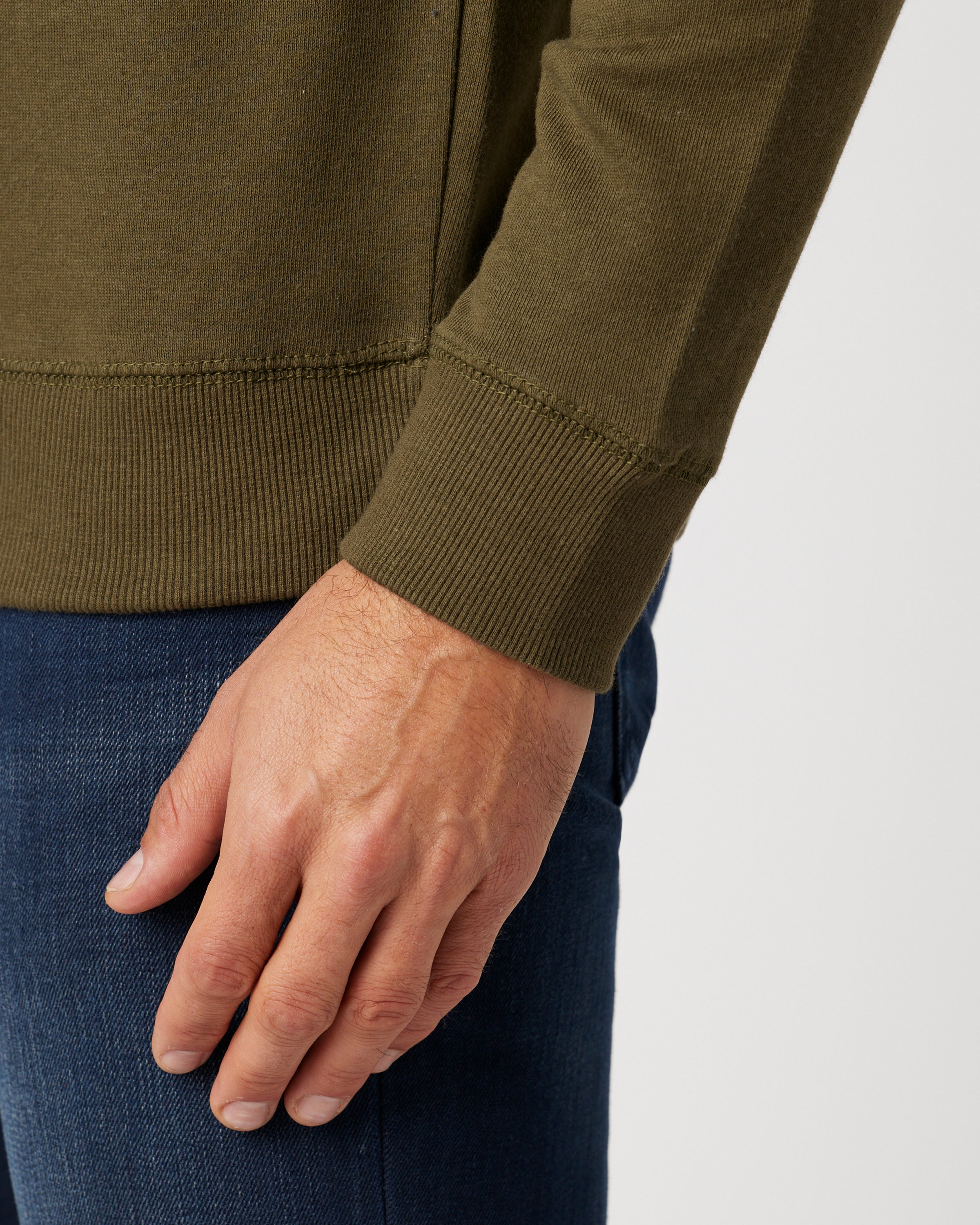 CHARIOTS EMBROIDERED UNISEX FRENCH TERRY CREW NECK SWEATER (Military Green)