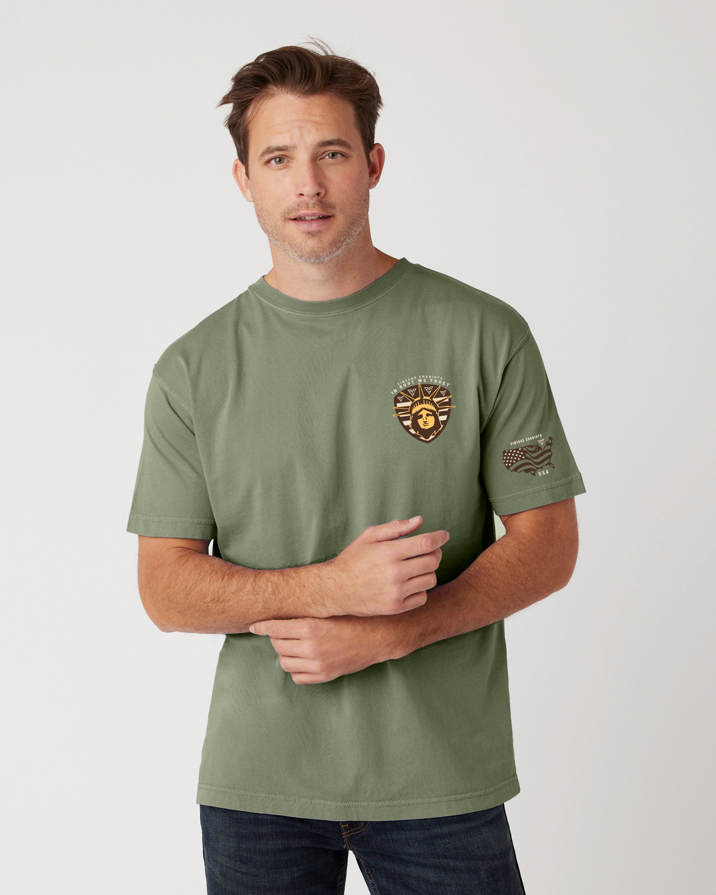 IN RUST WE TRUST TEE (Bay Leaf)