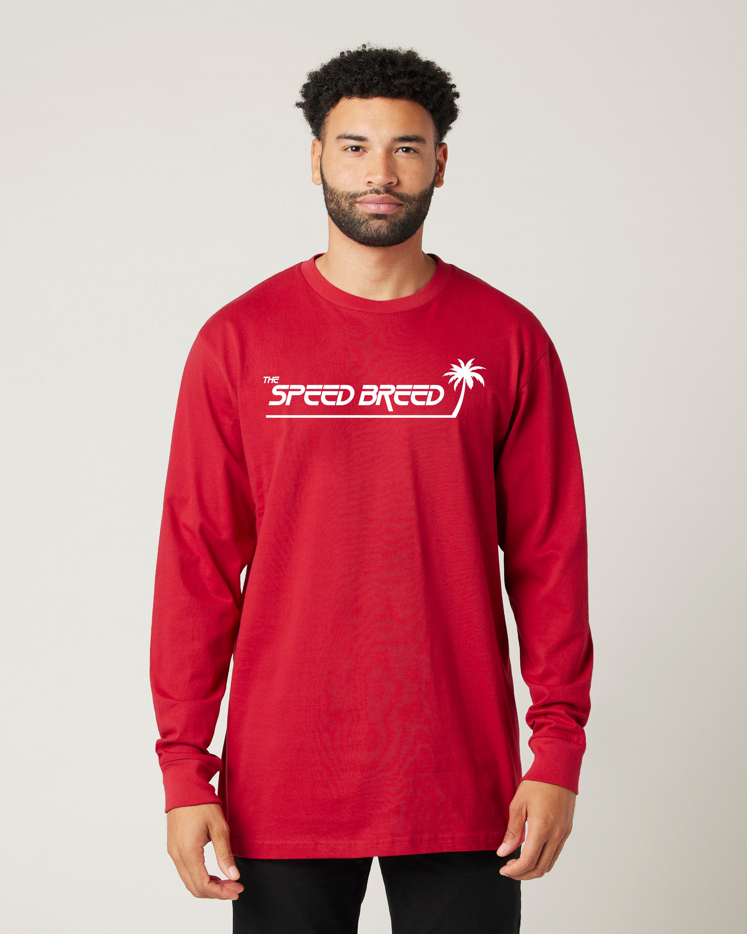 Palm Tree Speed Breed Long Sleeve Tee (Team Red)