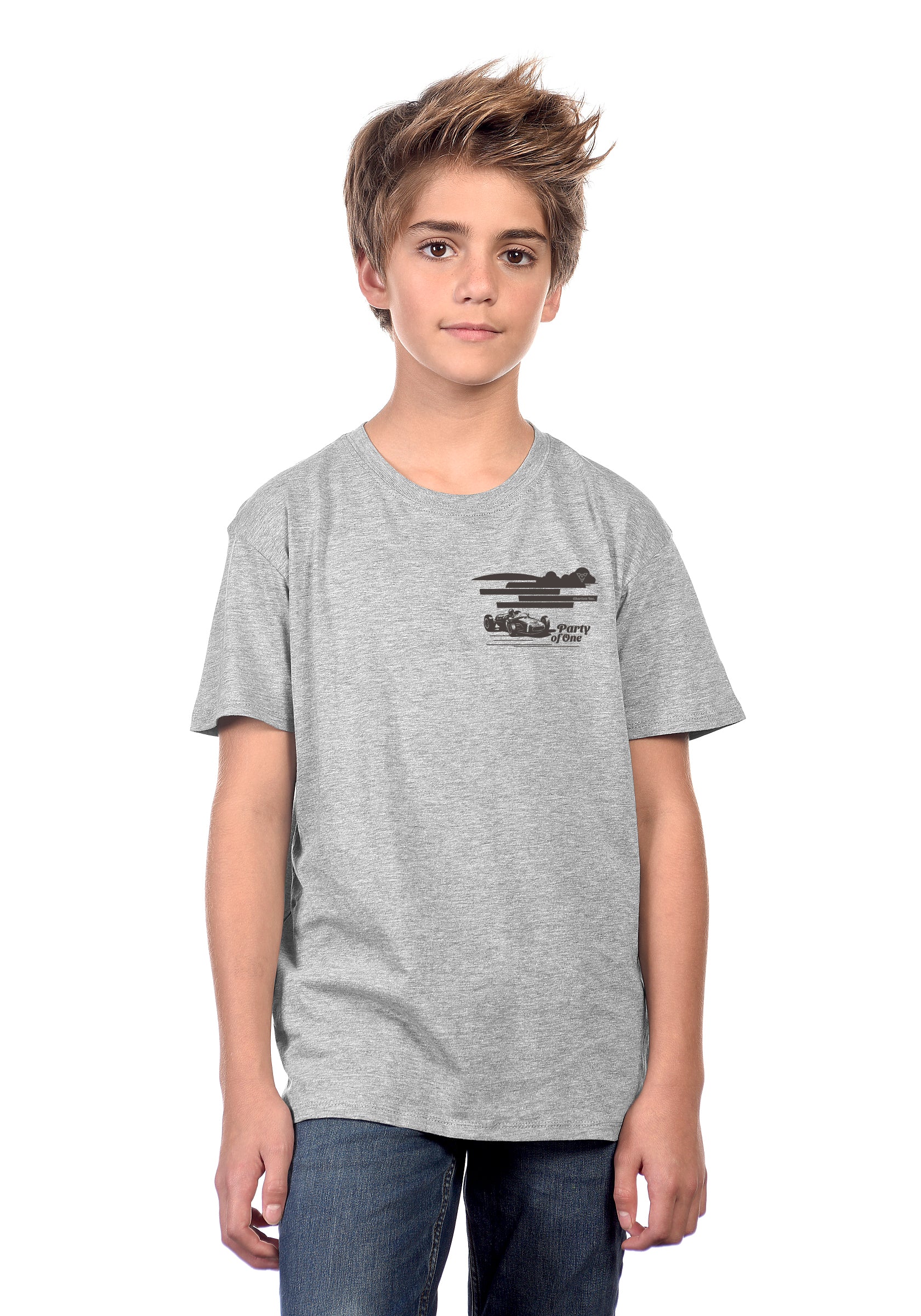 PARTY OF ONE YOUTH TEE (Athletic Heather)