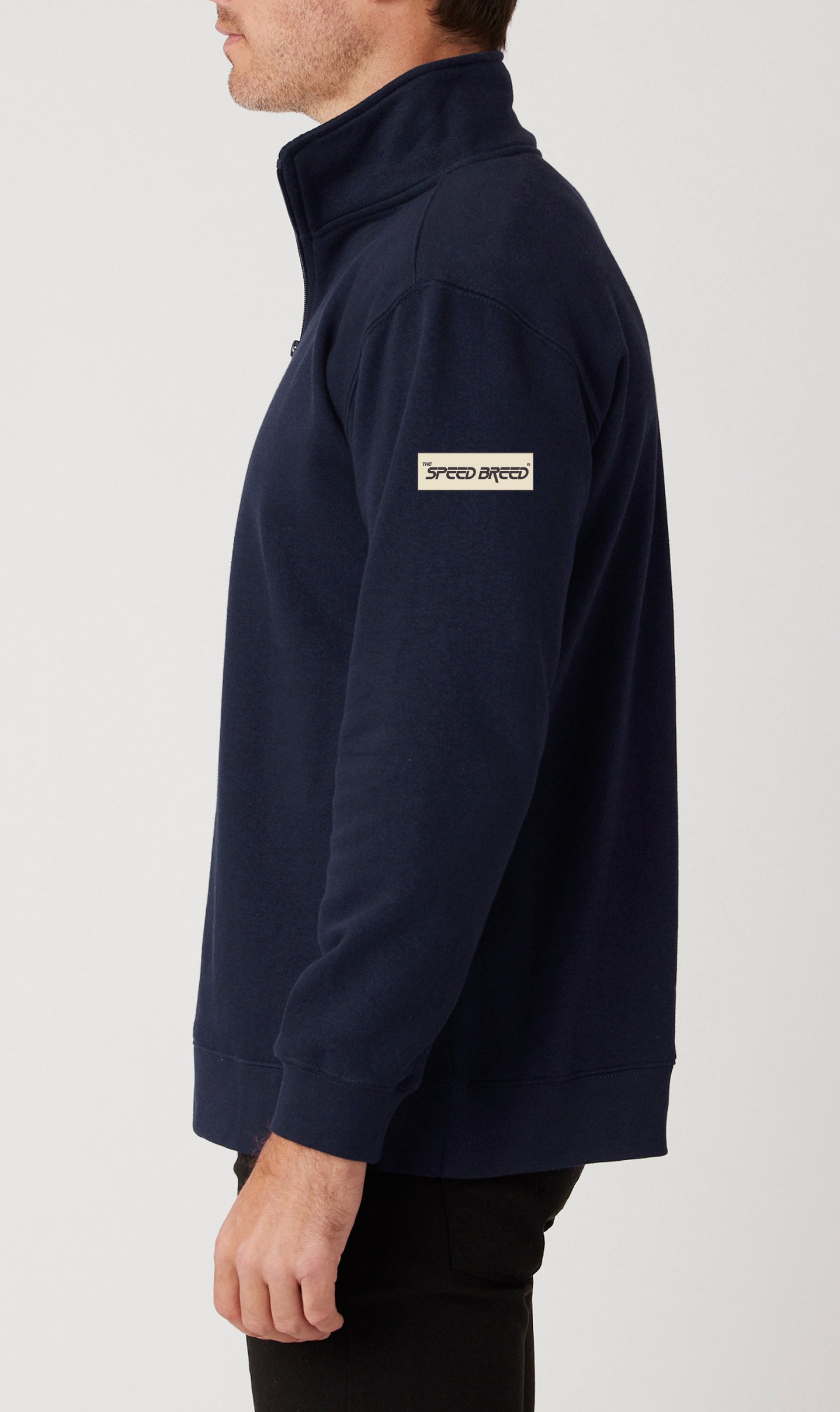 CHARIOTS EMBROIDERED QUARTER ZIP FLEECE PULLOVER (Navy Blazer)