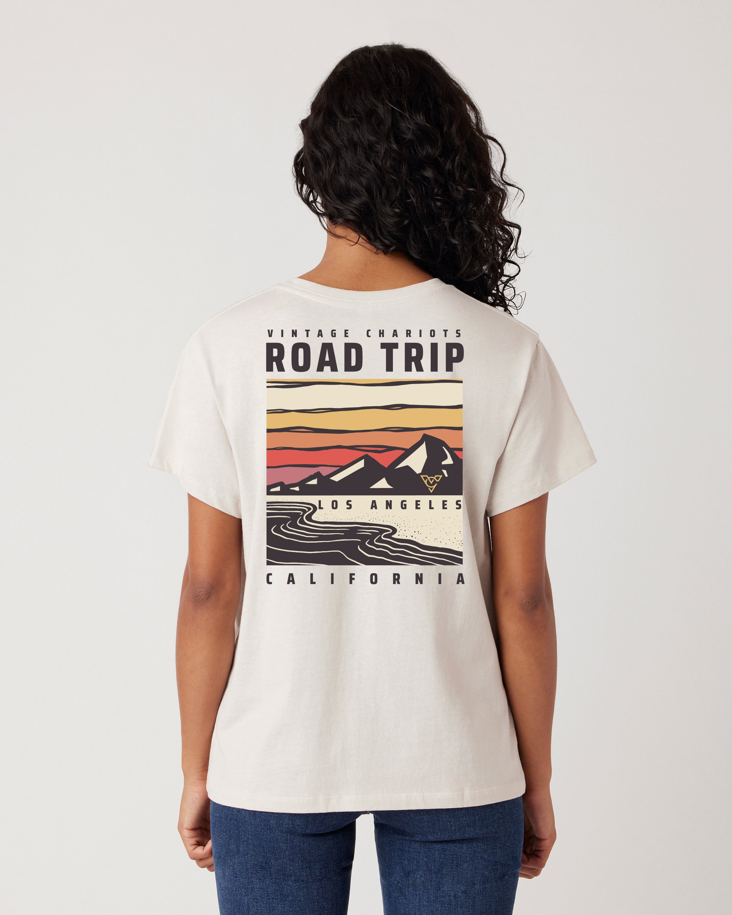 ROAD TRIP WOMENS BOYFRIEND TEE (Bone)