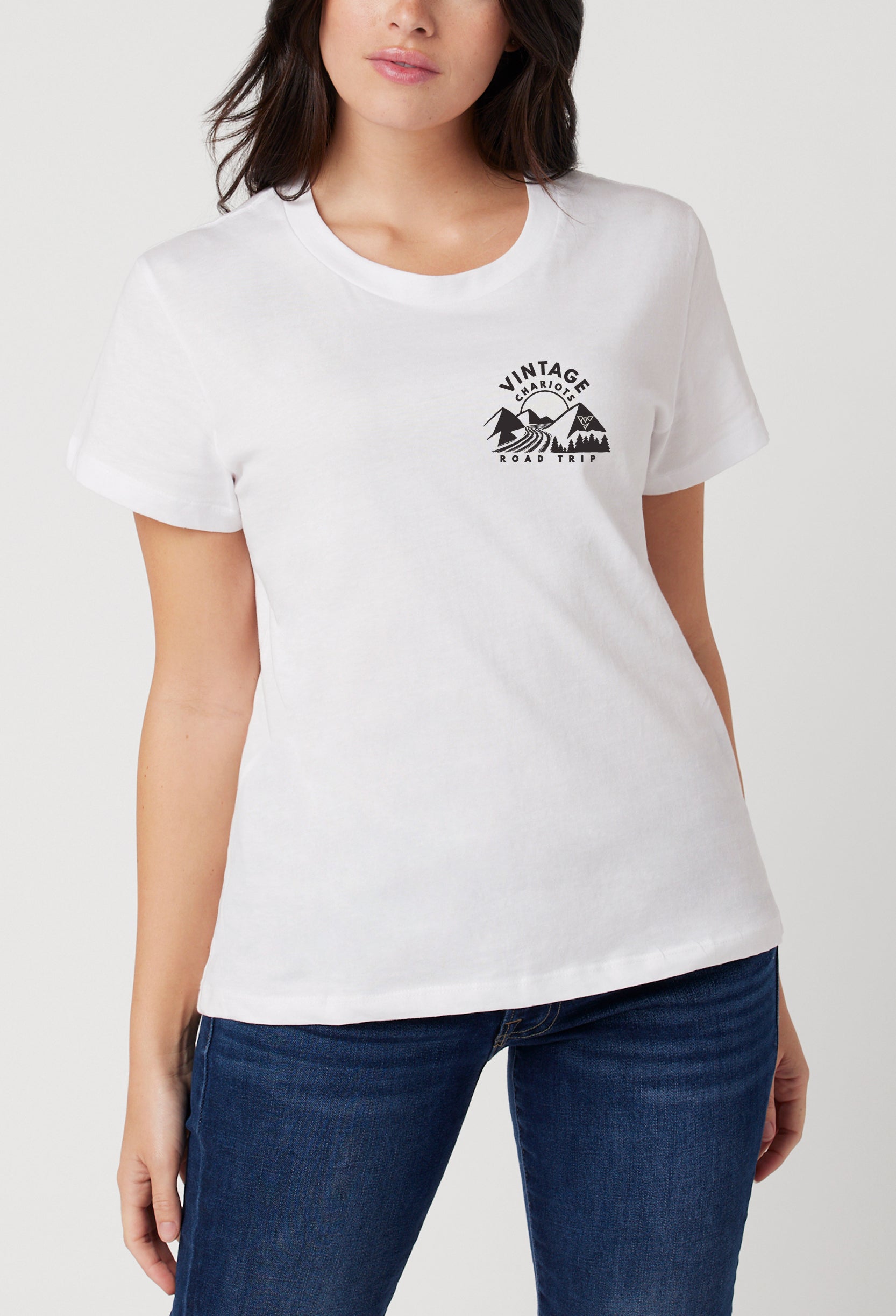 ROAD TRIP WOMENS BOYFRIEND TEE (White)