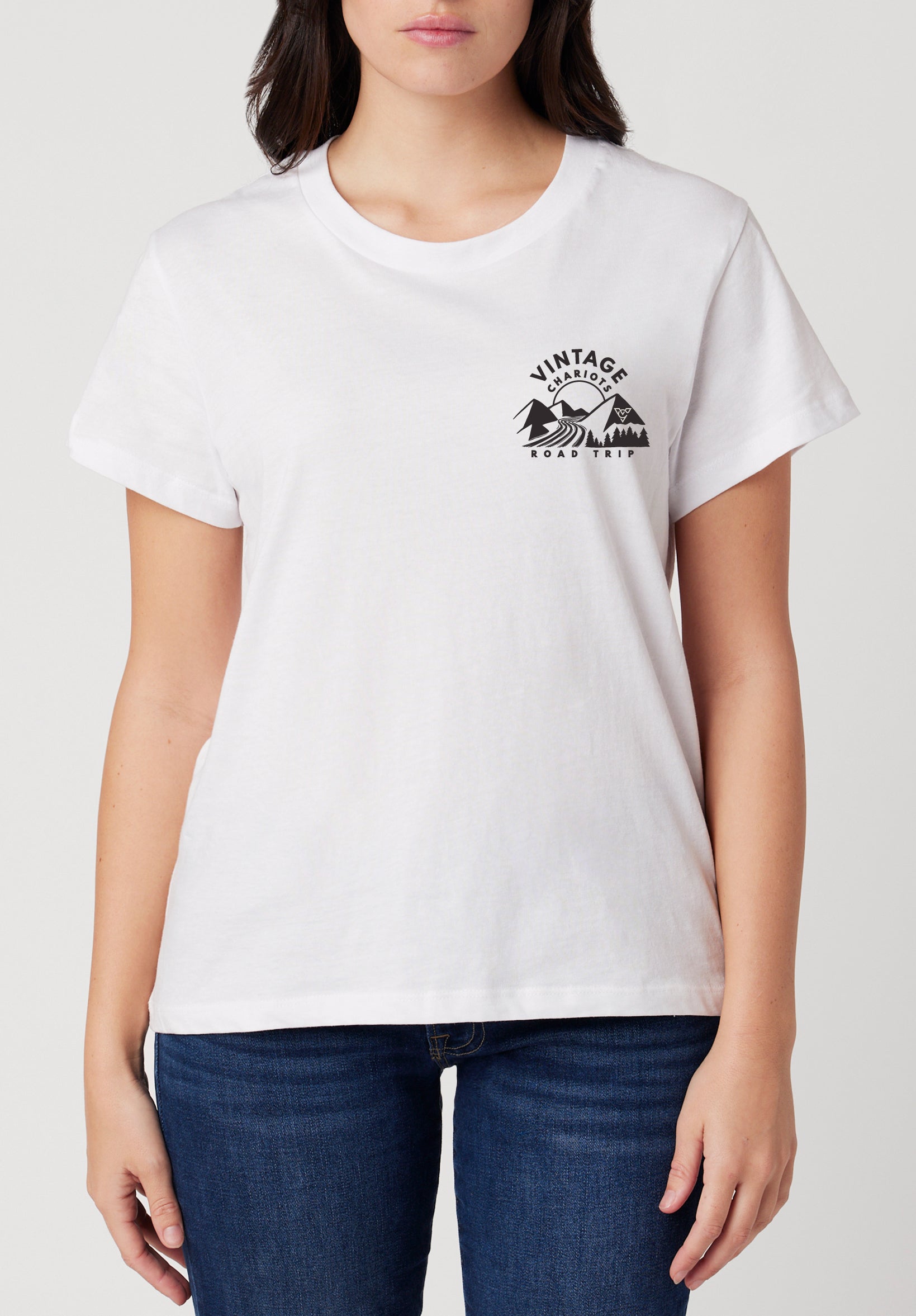 ROAD TRIP WOMENS BOYFRIEND TEE (White)