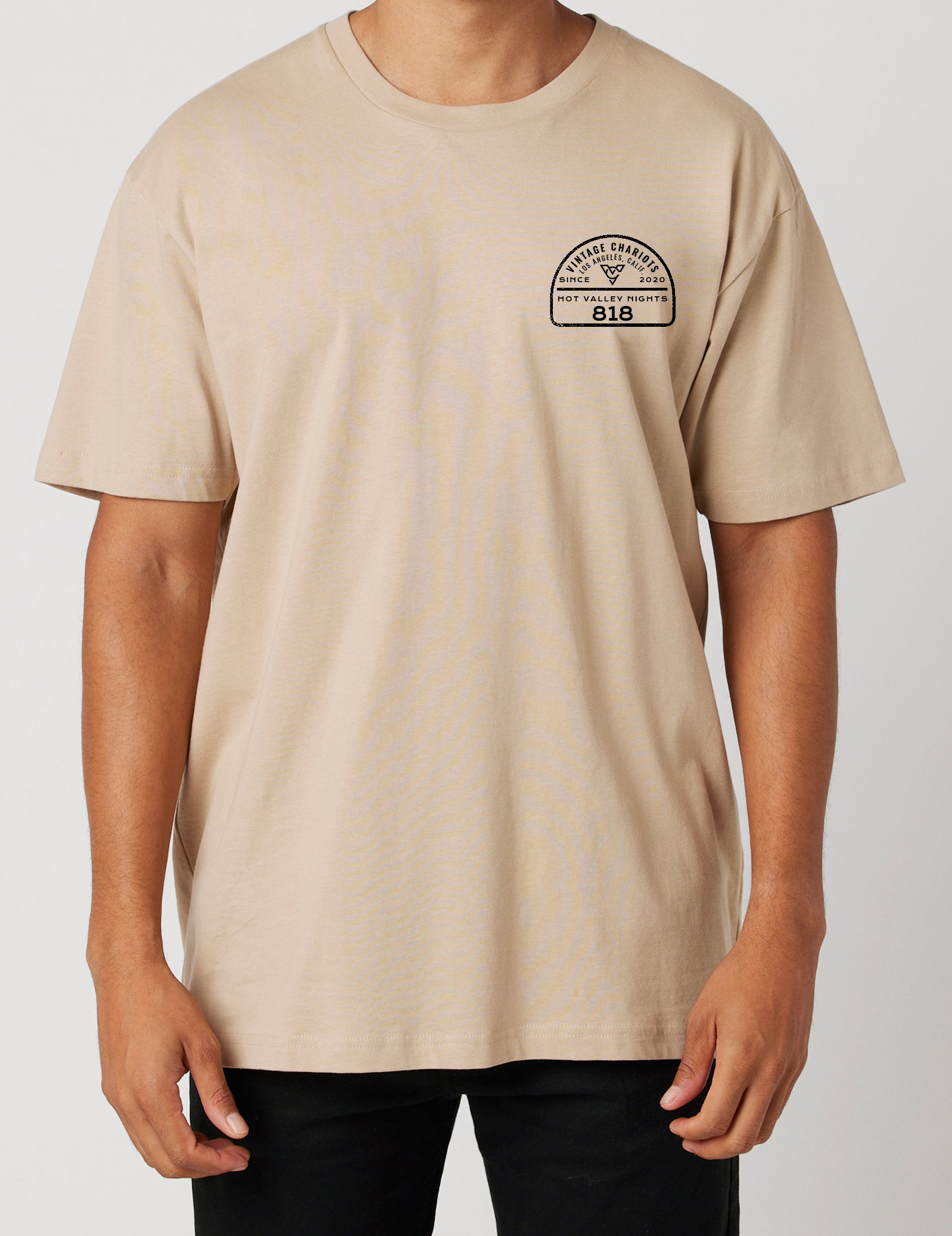 HOT VALLEY NIGHTS TOPANGA 818 TEE (Sand)
