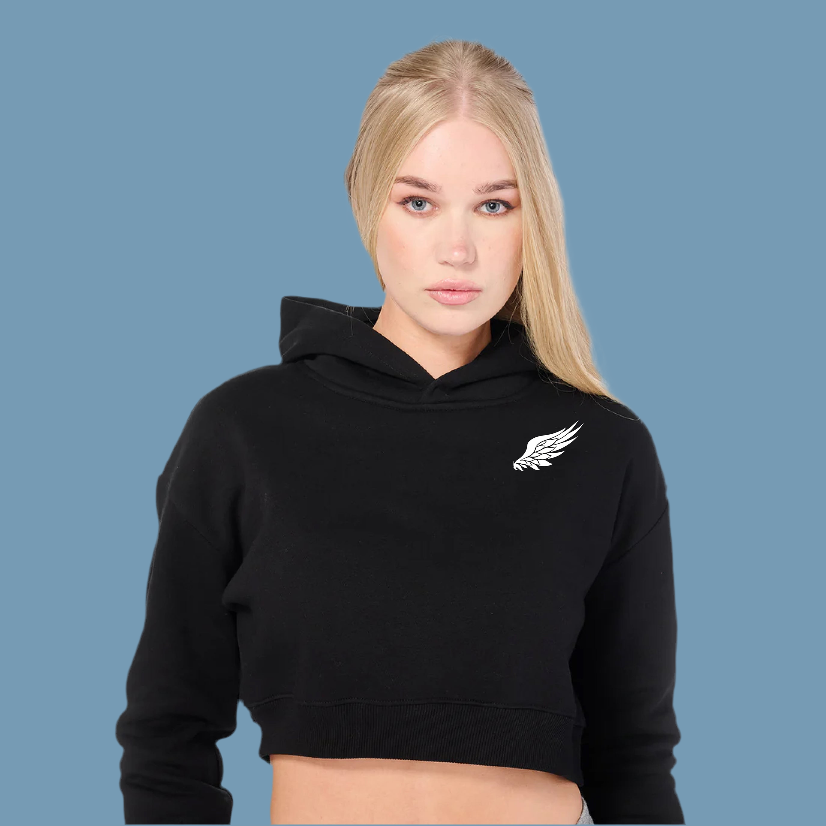 LITTLE BIRD CROP HOODIE (Black)