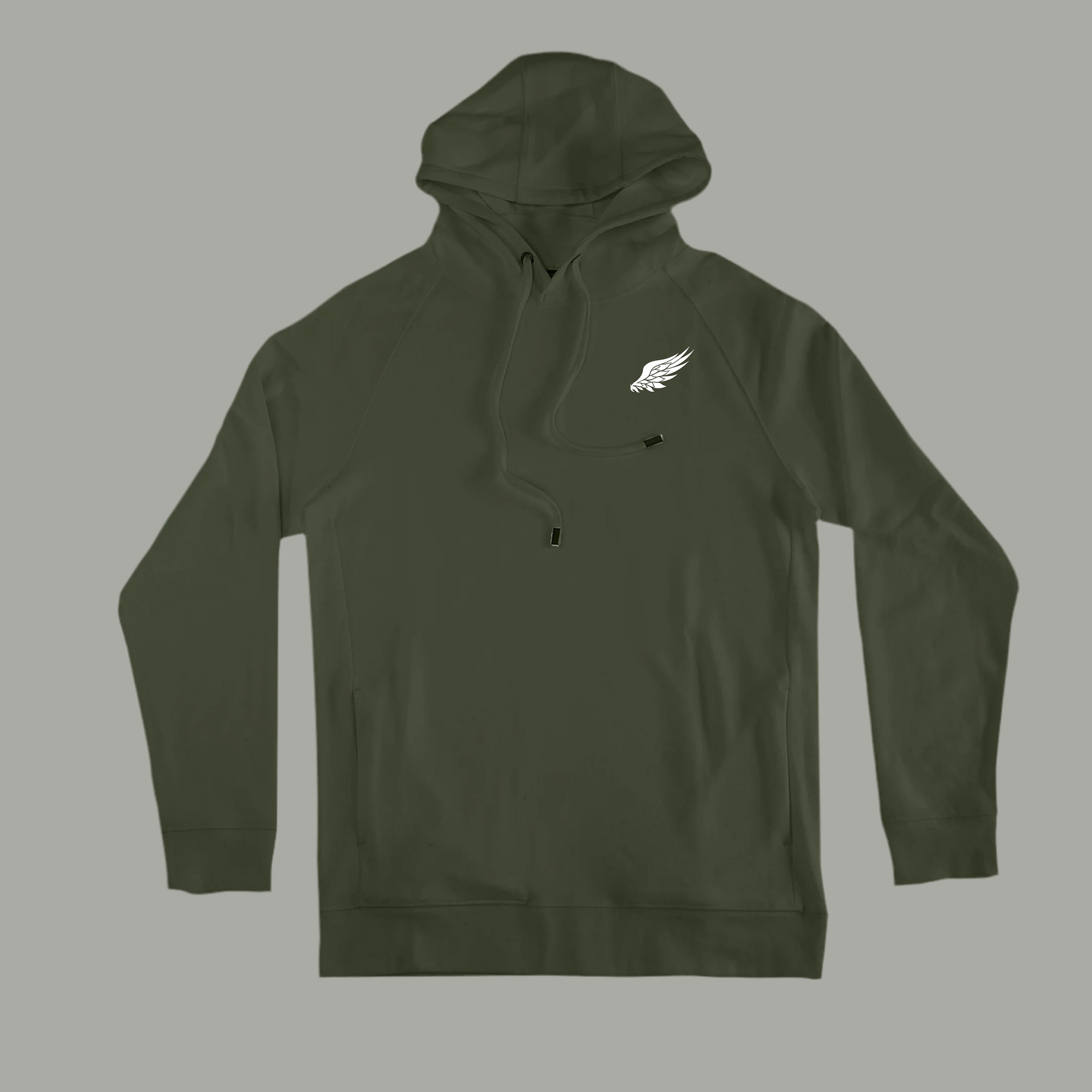 LITTLE BIRD LIGHTWEIGHT LUXURY PULLOVER HOODIE (Army Green)