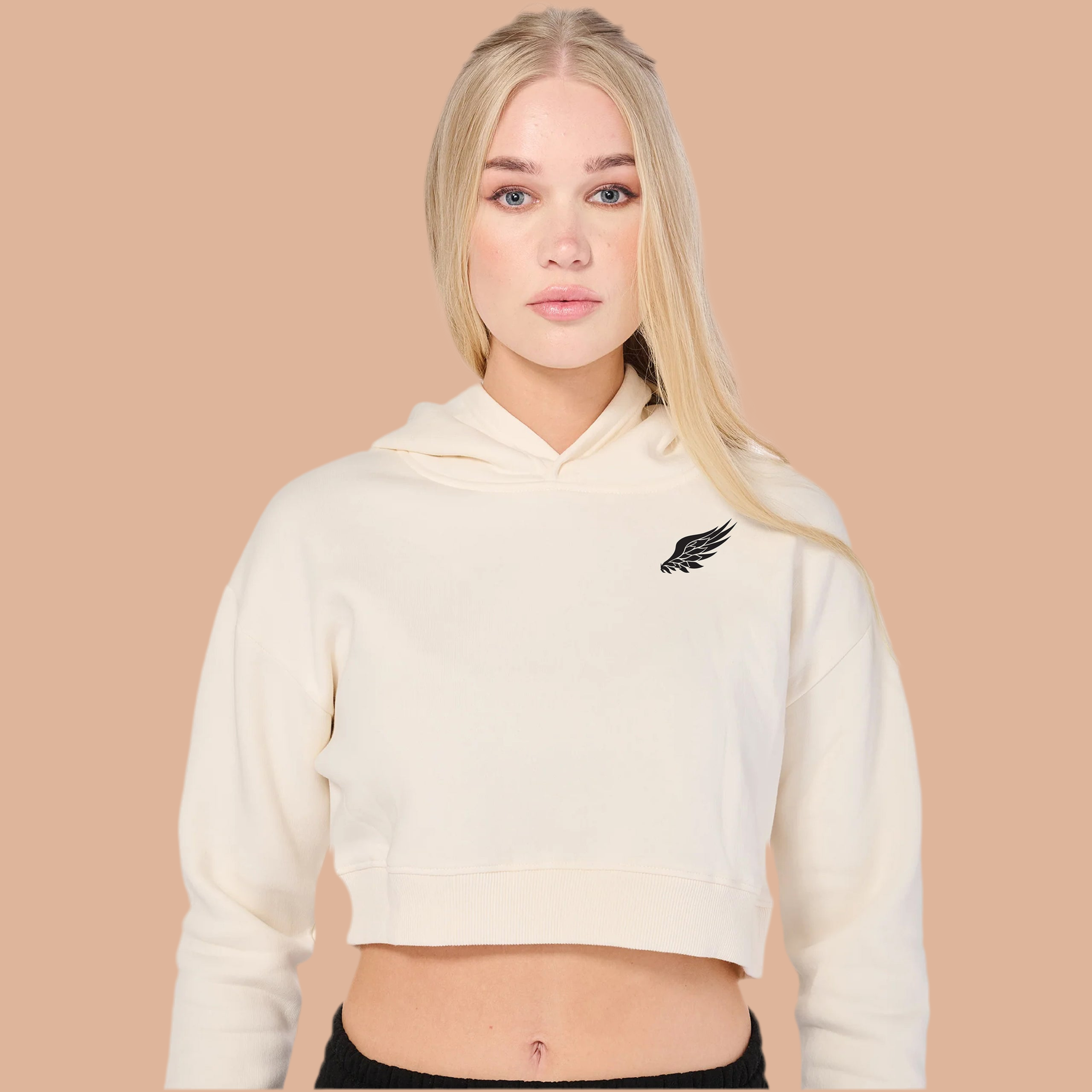 LITTLE BIRD CROP HOODIE (Cream)