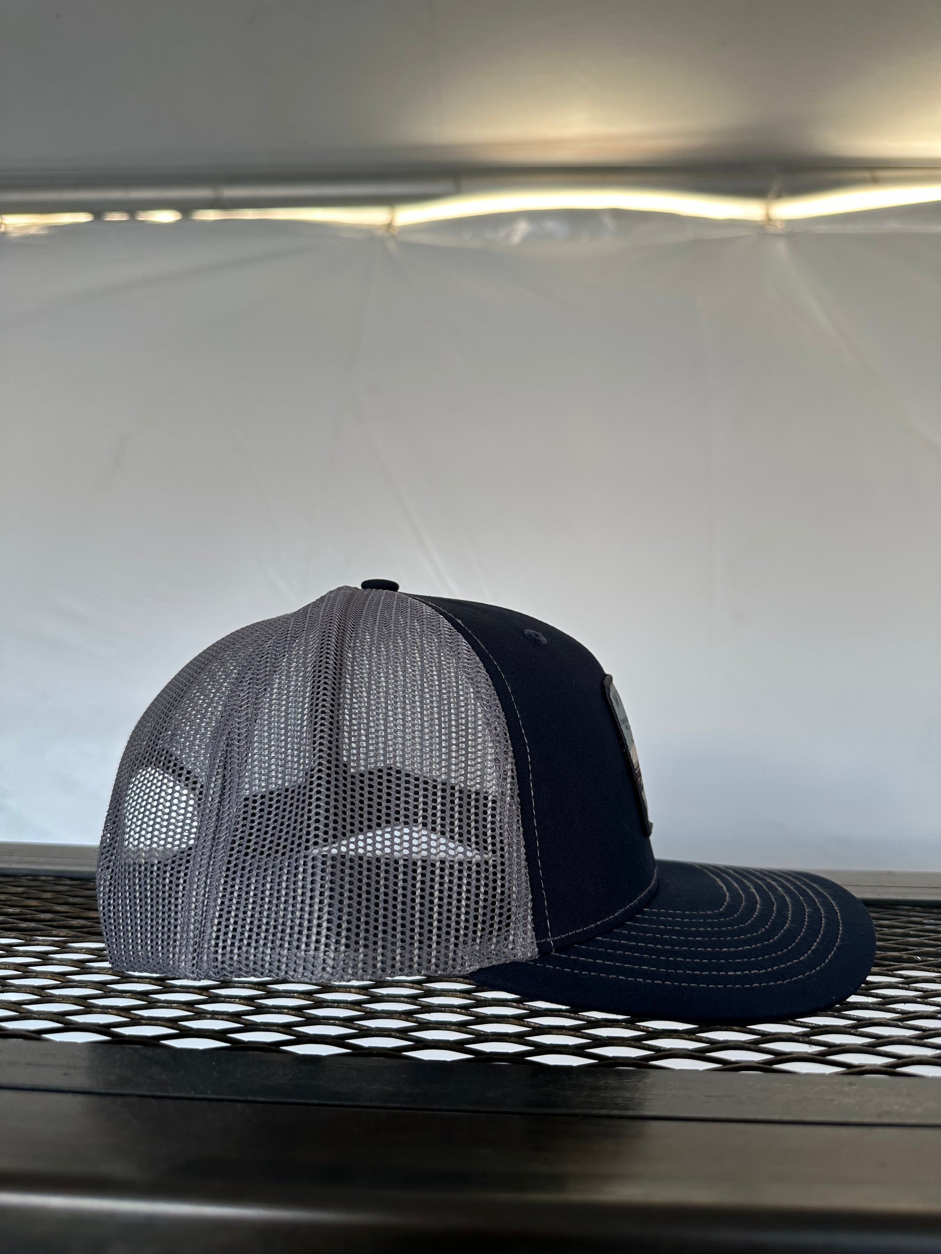 WIDOWMAKER V.2 BLUE (Navy/Charcoal Premium Trucker Hat)