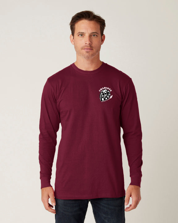 DEATH HELMET LONG SLEEVE TEE (Maroon)