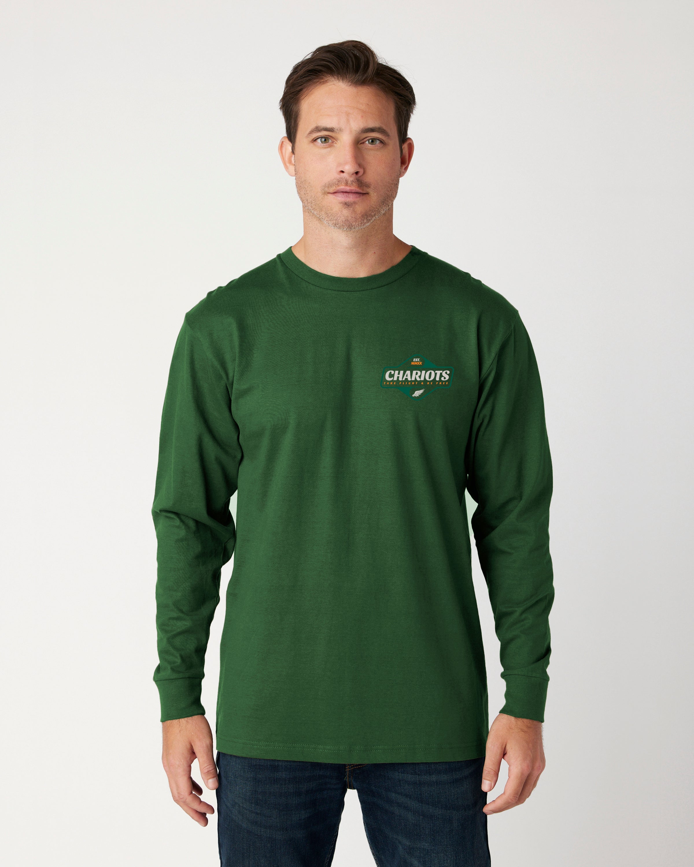 DUAL WAVES LONG SLEEVE TEE (Forest Green)